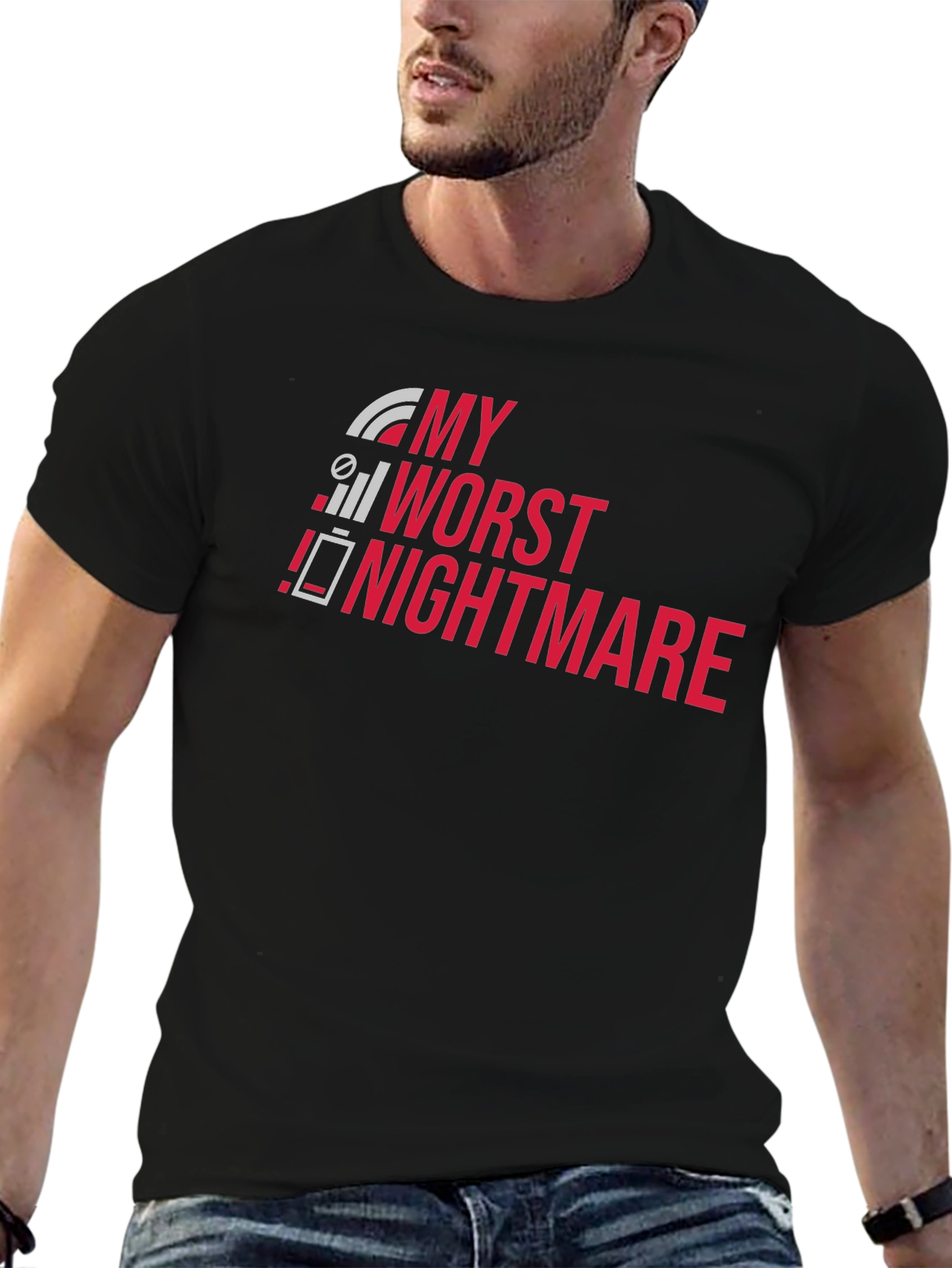Black My Worst Nightmare T-Shirt - Funny Techie Tee view 6