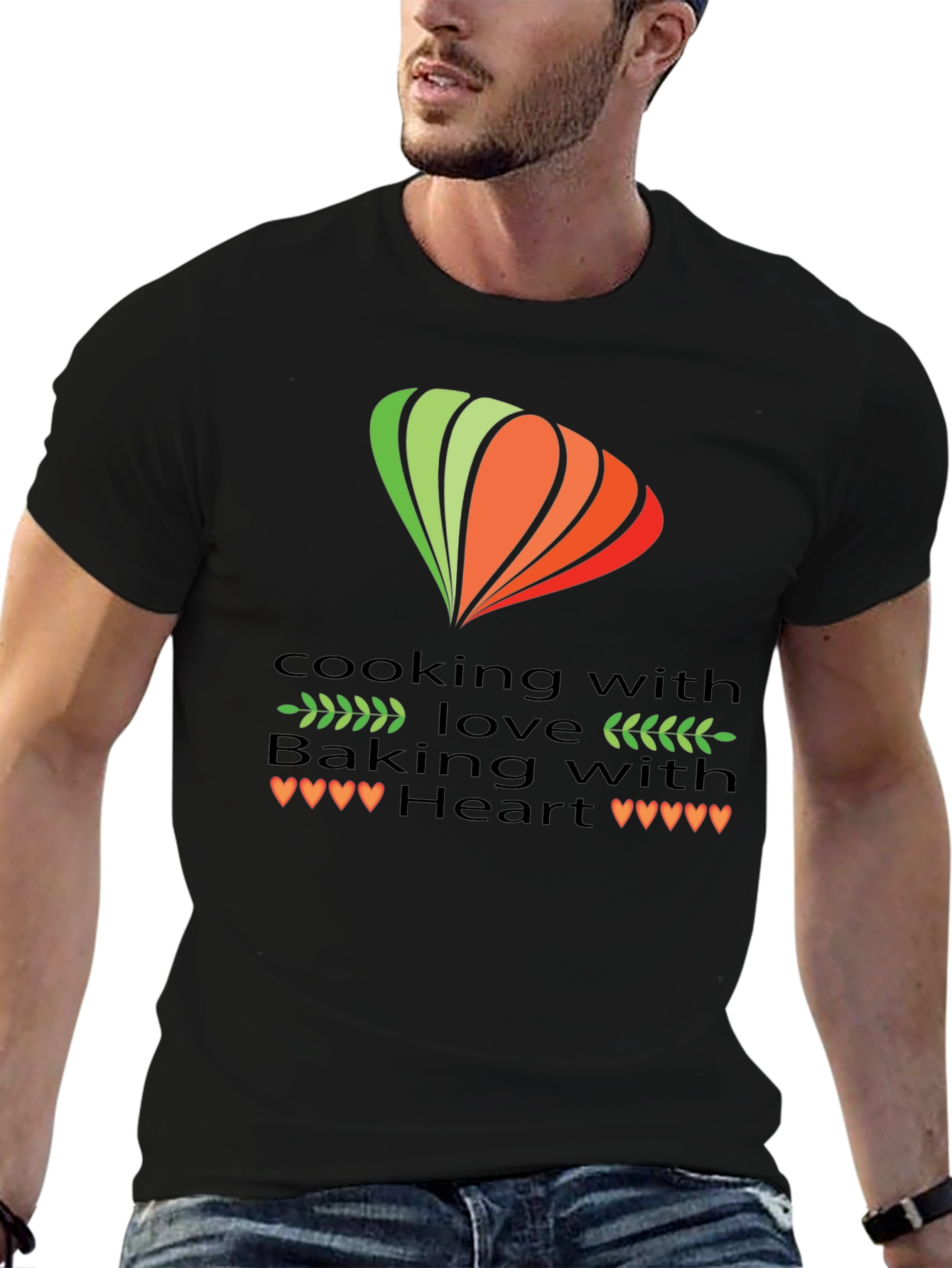 Black Cooking with Love Graphic Tee view 6