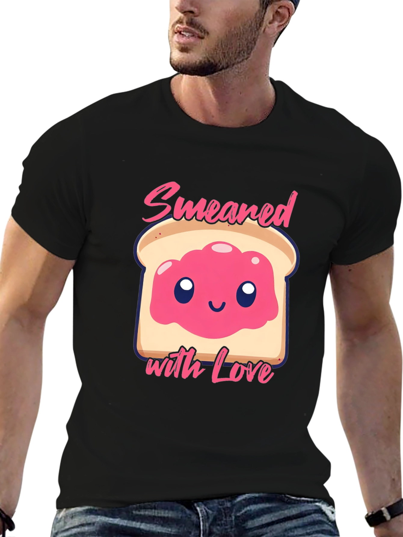 Black Smear with Love T-Shirt Funny Foodie Graphic Tee view 6