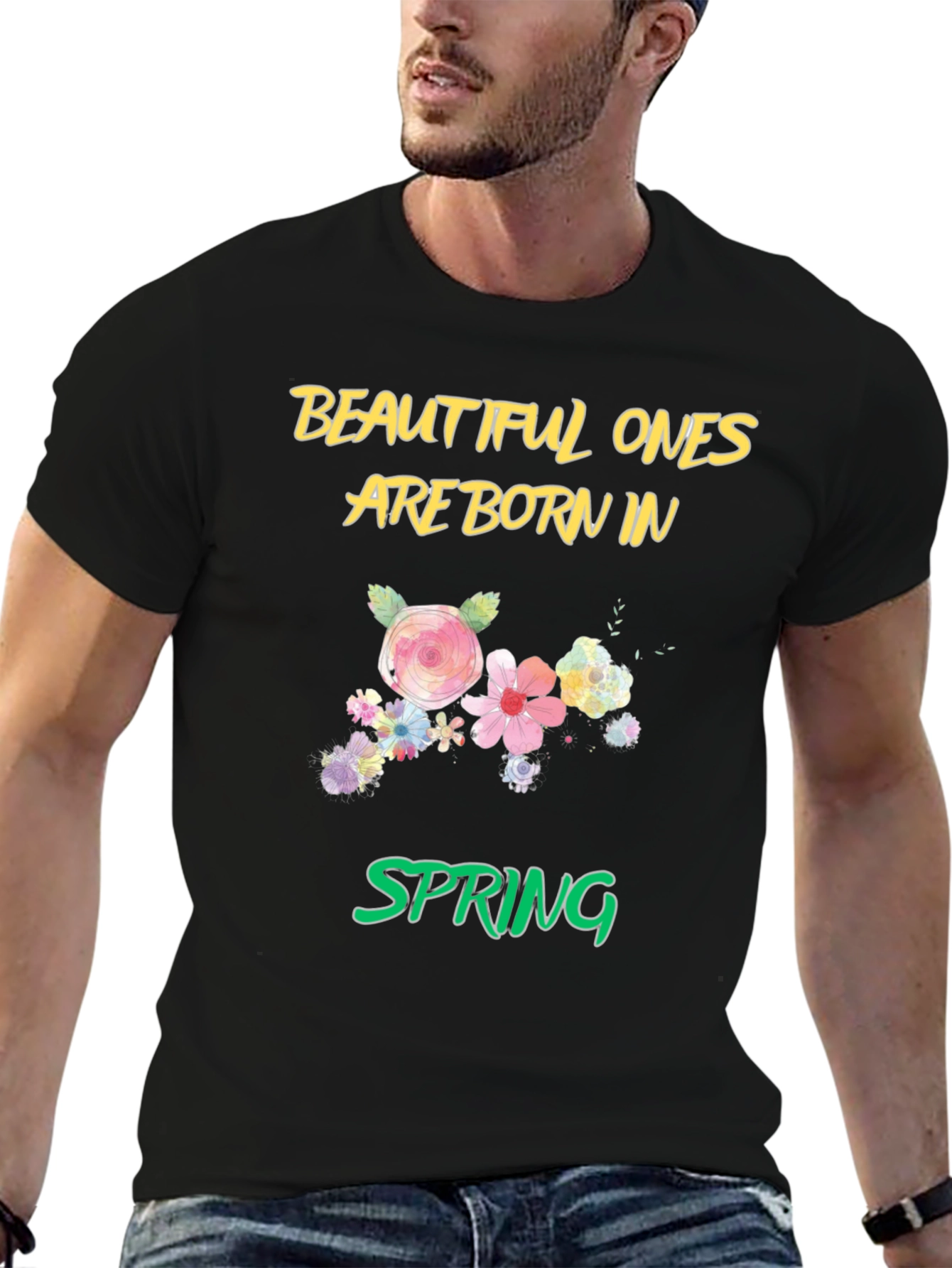 Black Beautiful Ones Born in Spring T-Shirt view 6