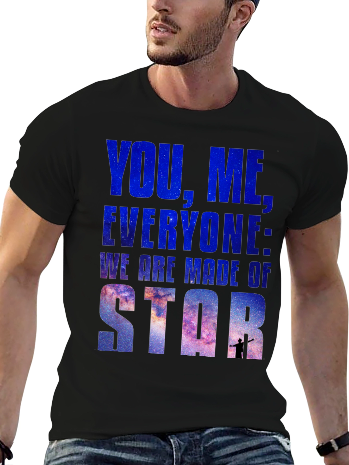 Black Cosmic T-Shirt: You, Me, Everyone - Star Stuff Tee view 6