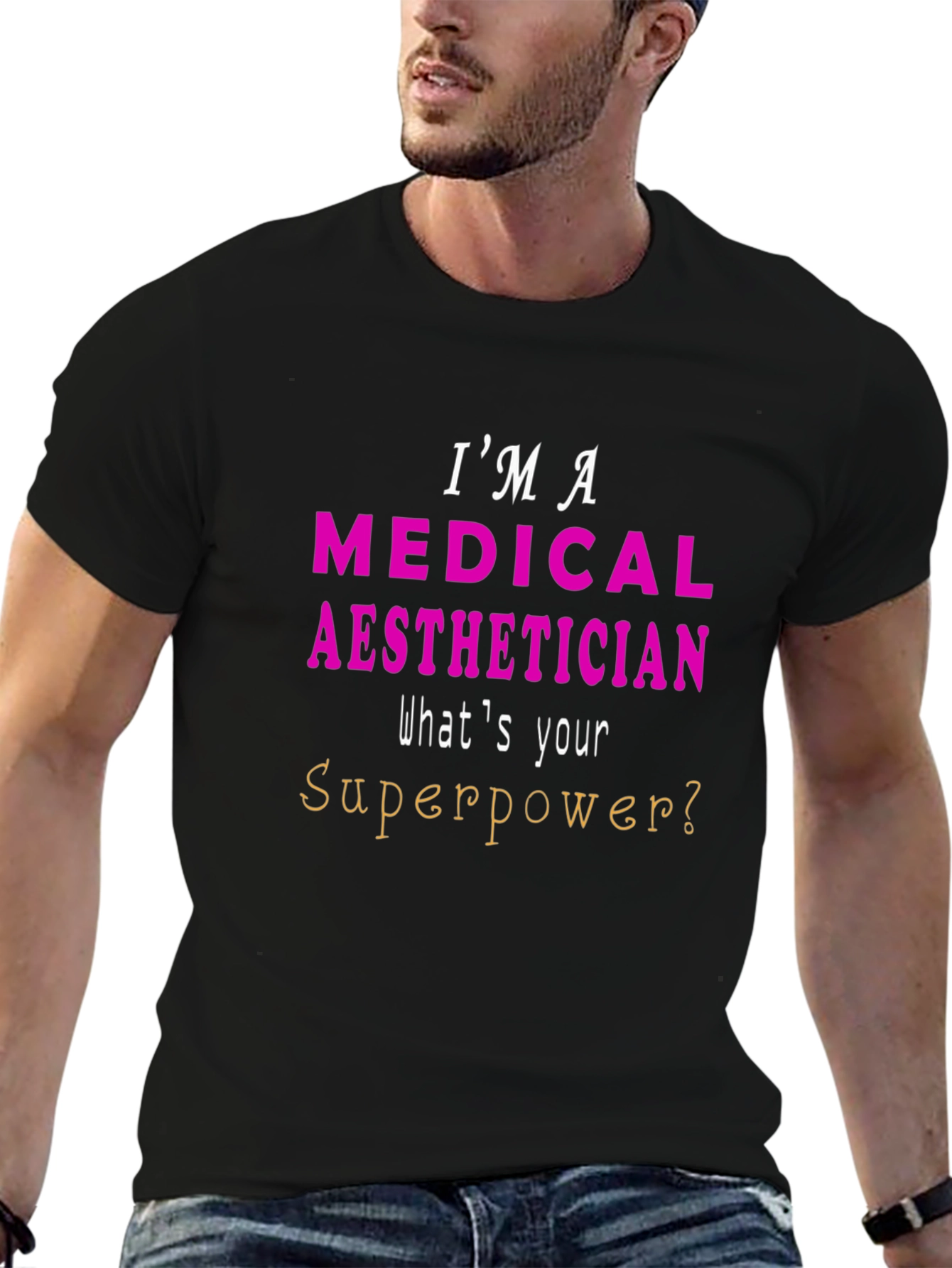 Black Medical Aesthetician Superpower T-Shirt - Unisex view 6