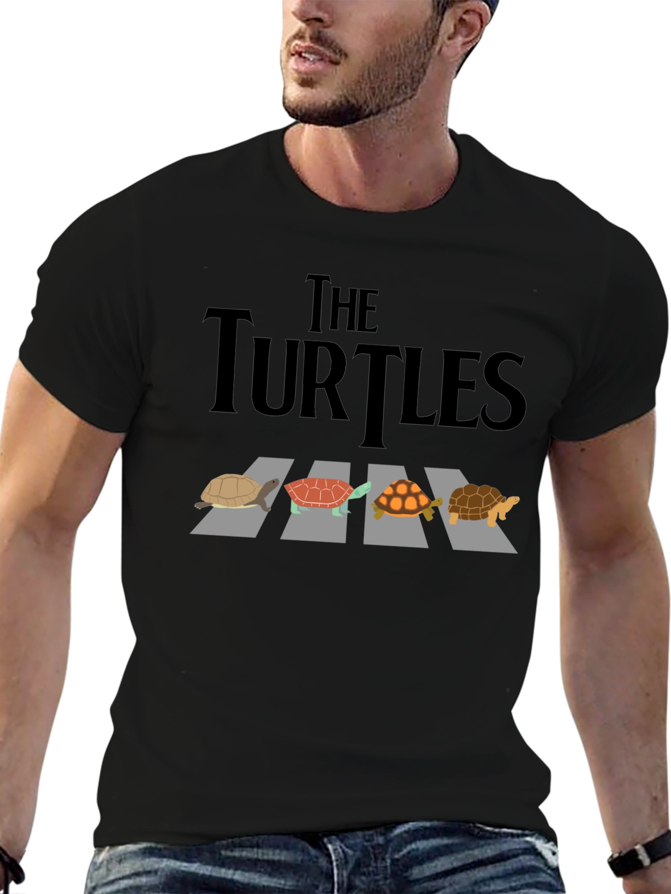 Black The Turtles Abbey Road Style T-Shirt view 6