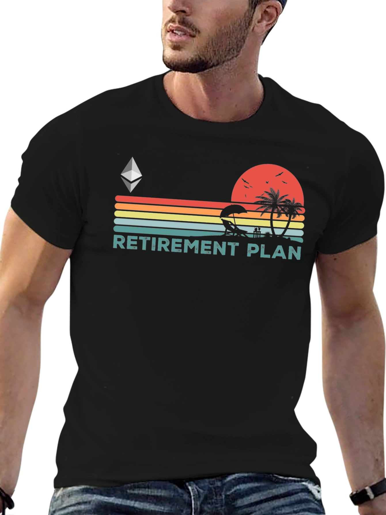 Retirement Plan T-Shirt - Beach Sunset Design - 6