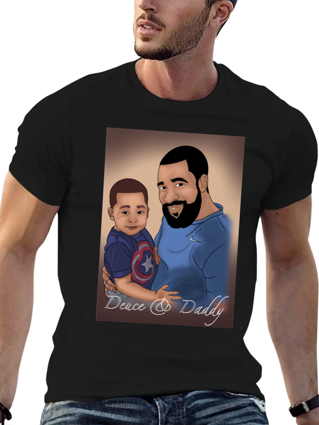 Black Deuce & Daddy Cartoon T-Shirt view 6