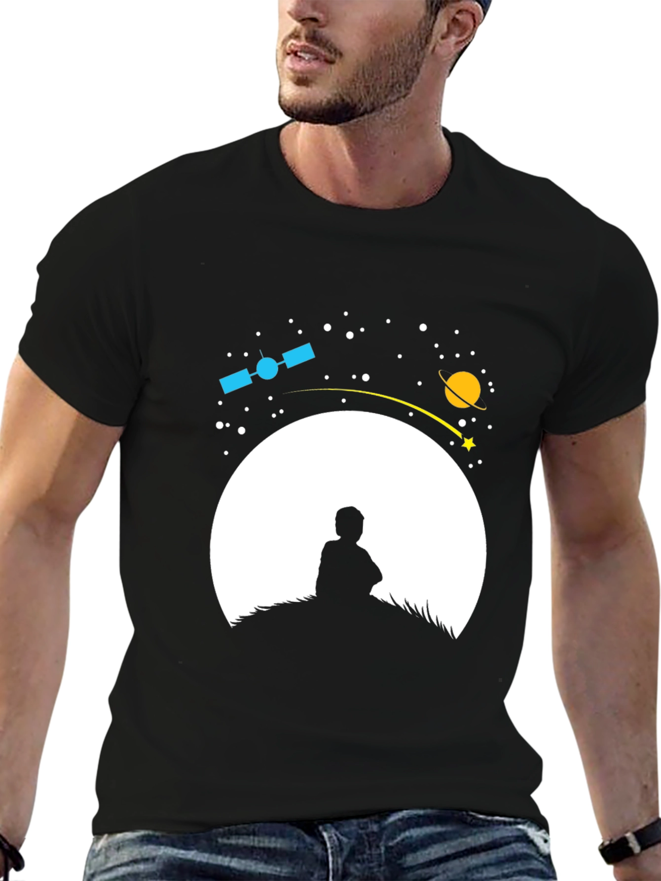 Black Cosmic Dreamer Graphic Tee - Black view 6