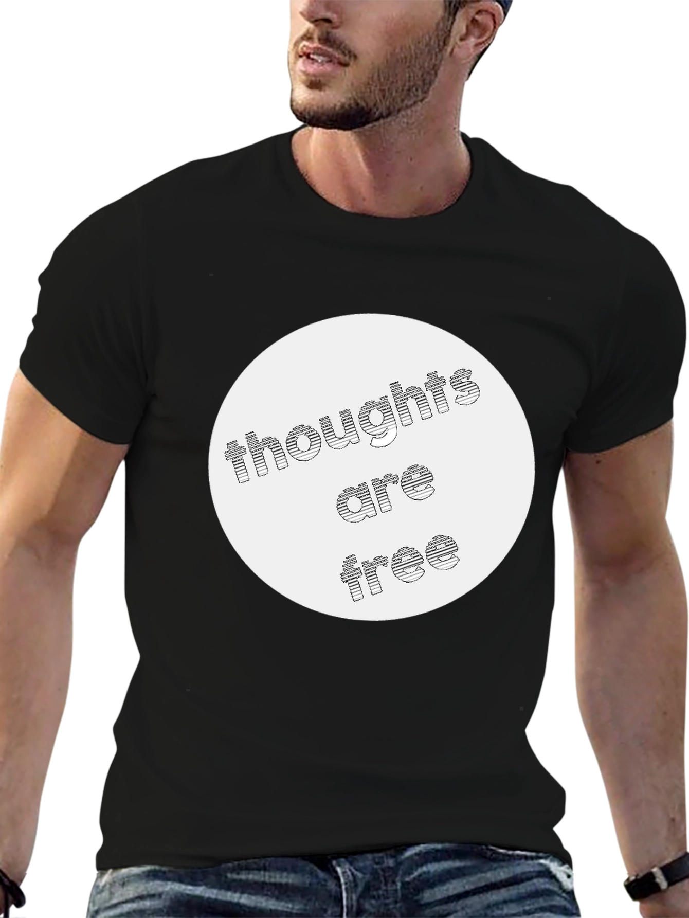 Black Thoughts Are Free Graphic Tee - Stylish & Comfortable view 6