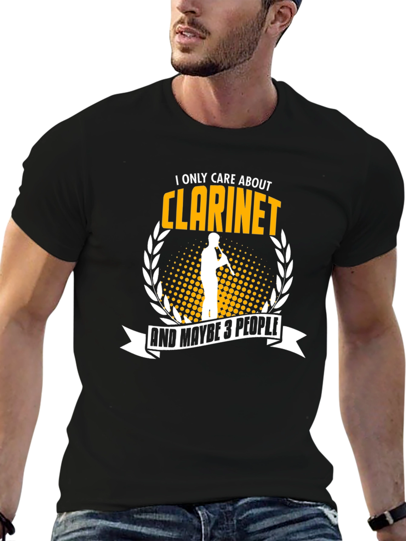 Black Clarinet Lover Graphic Tee - Music Fan T-Shirt view 6
