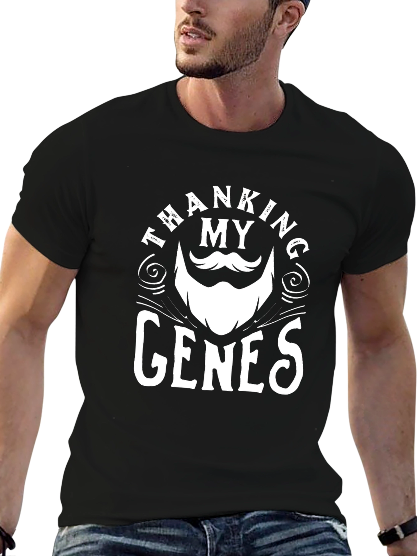 Black Thanking My Genes T-Shirt - Black view 6
