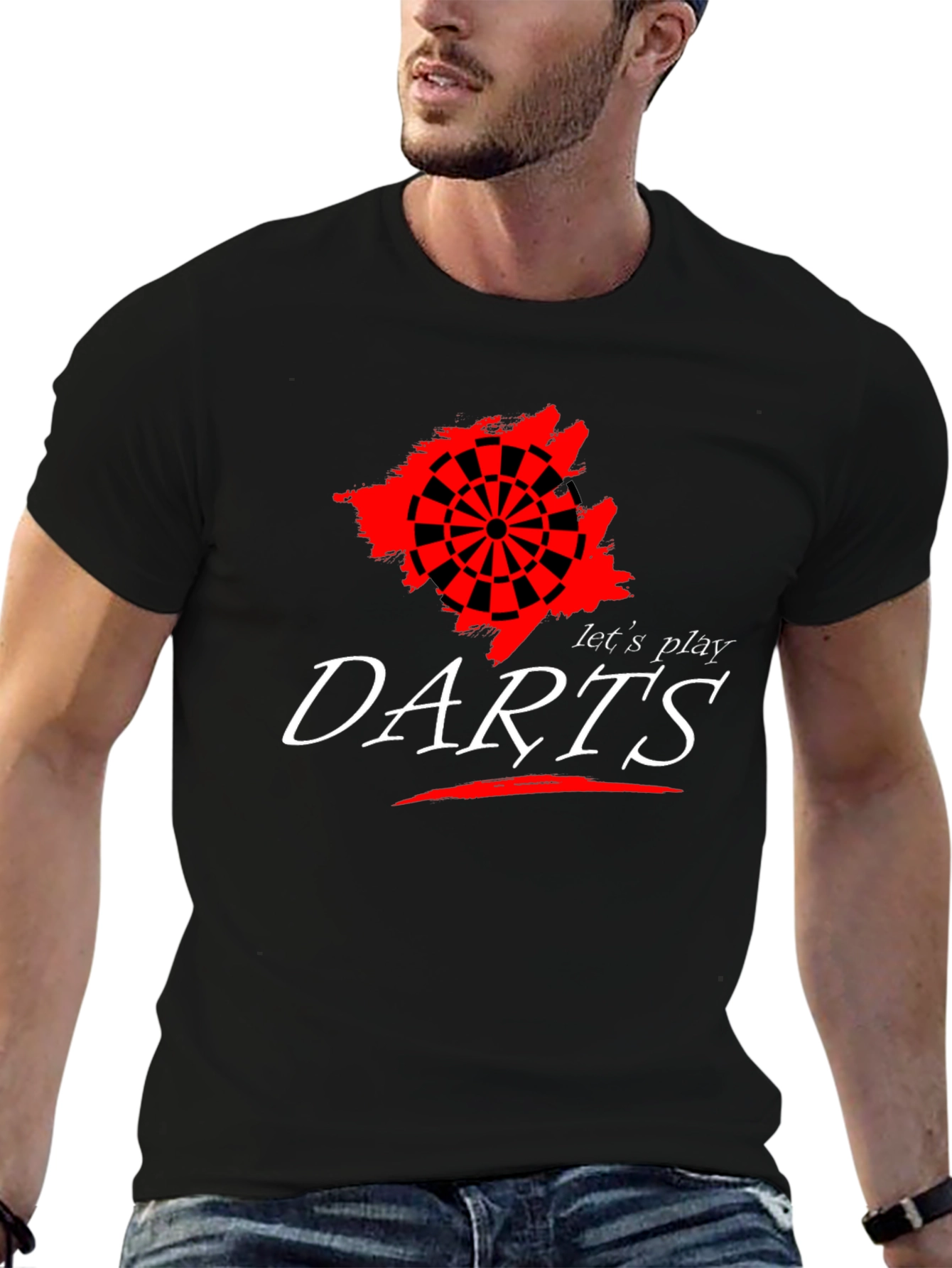 Let's Play Darts Graphic Tee - Black Cotton T-Shirt - 6