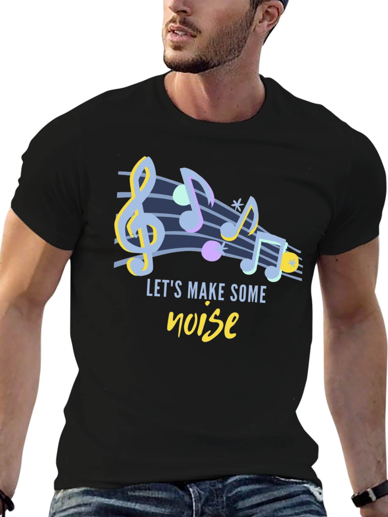 Black Musical 'Let's Make Some Noise' Graphic Tee view 6
