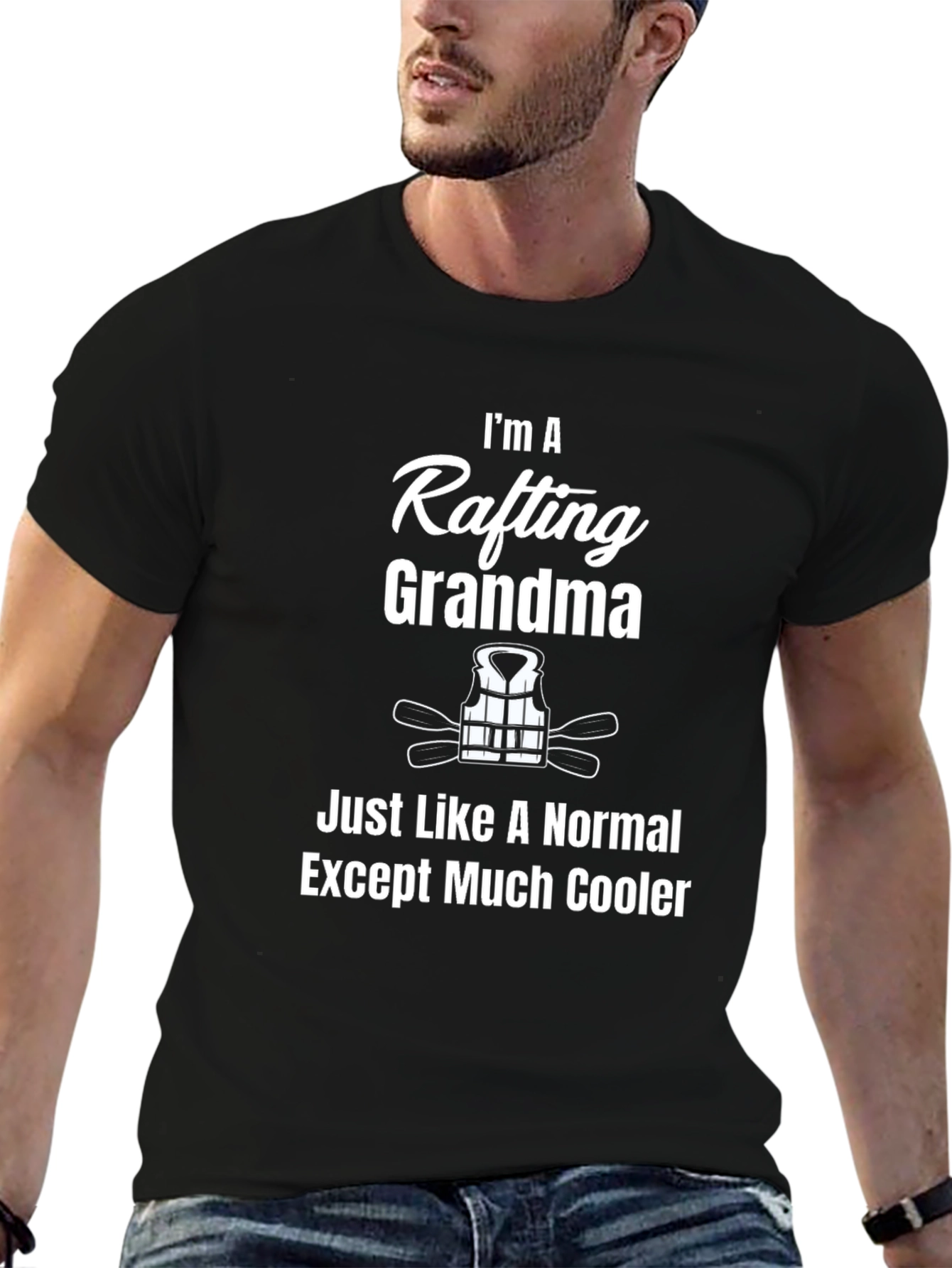 Black Rafting Grandma Funny T-Shirt - Outdoor Adventure Tee view 6