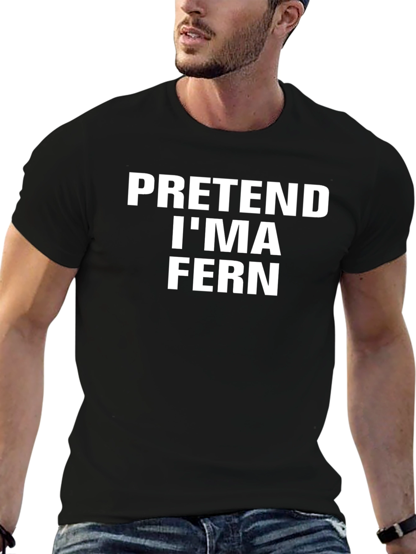 Black Pretend I'm a Fern Graphic T-Shirt view 6