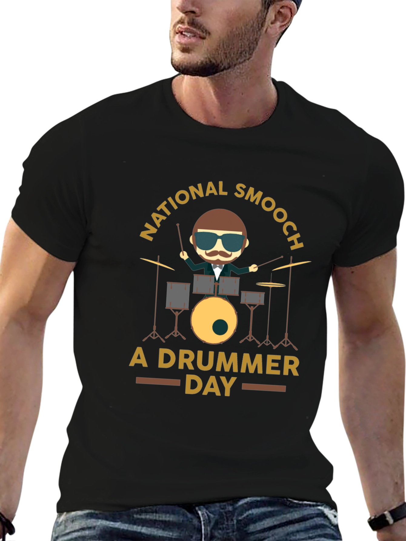 Black National Smooch A Drummer Day Graphic Tee view 6