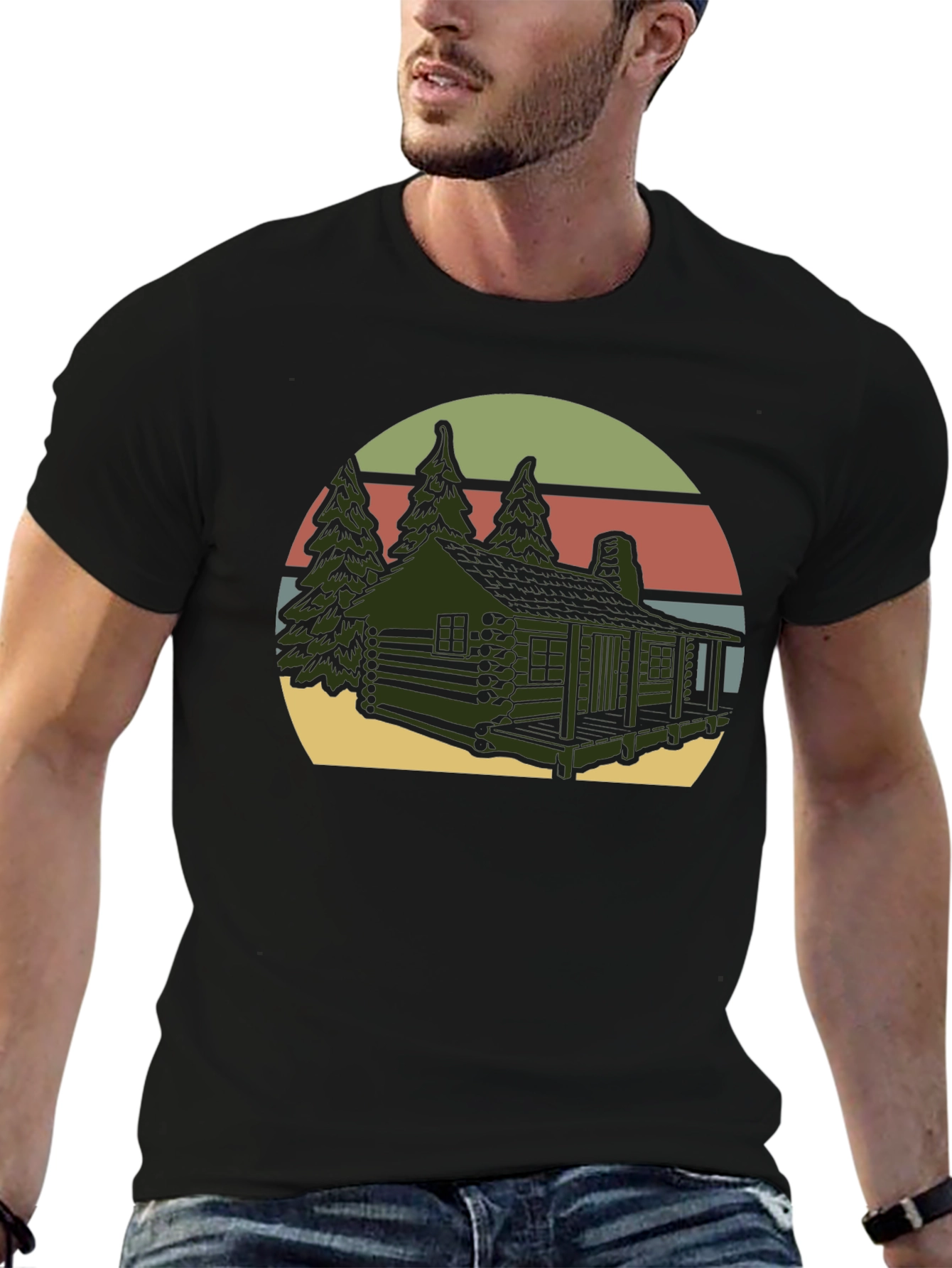 Black Cabin Retreat Graphic Tee view 6