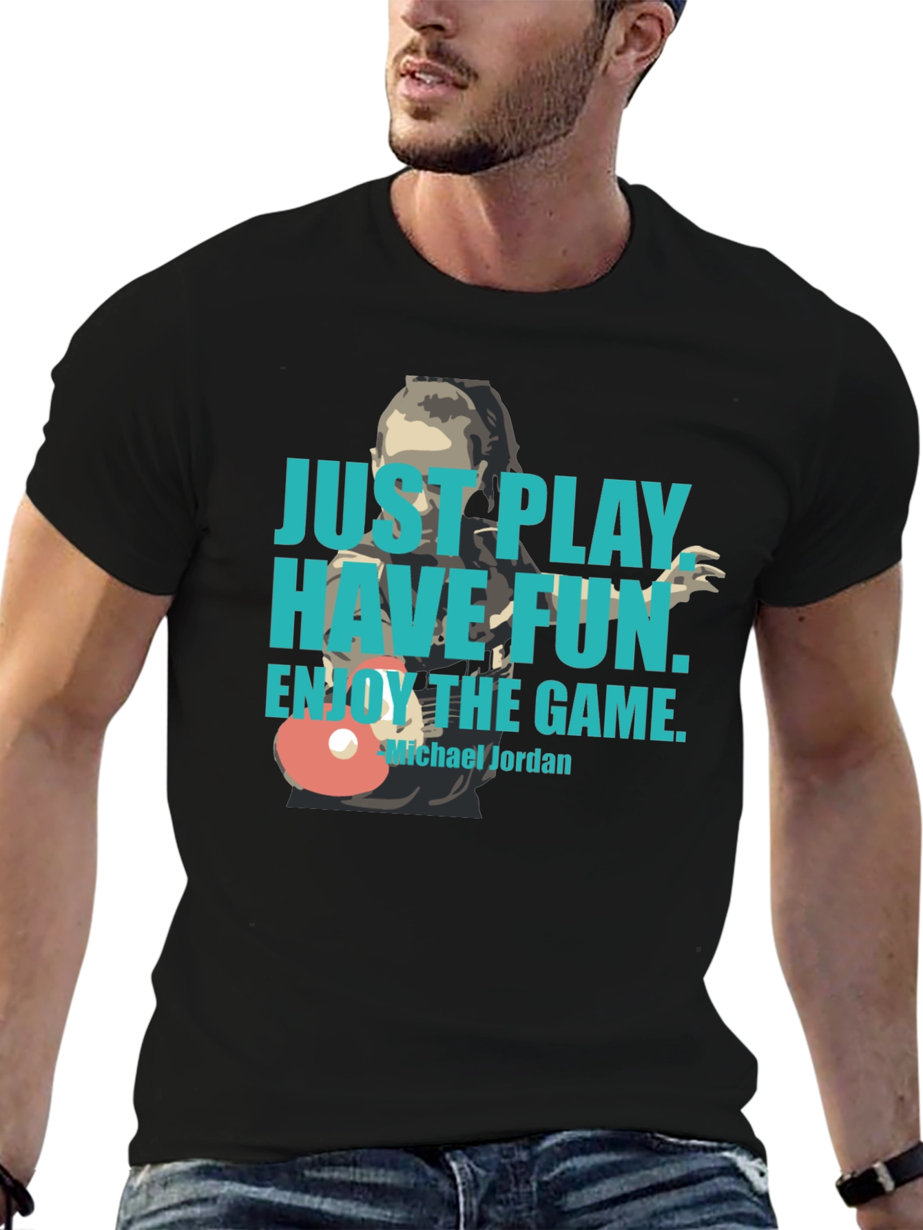 Black Just Play, Have Fun T-Shirt view 6