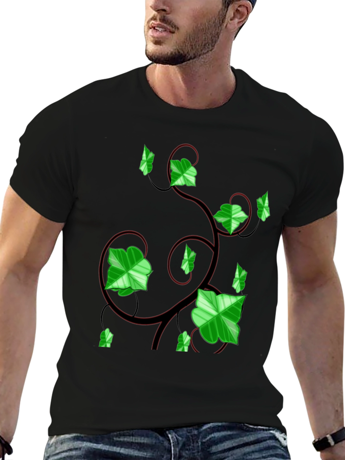 Black Ivy Vine Graphic Tee - Black view 6