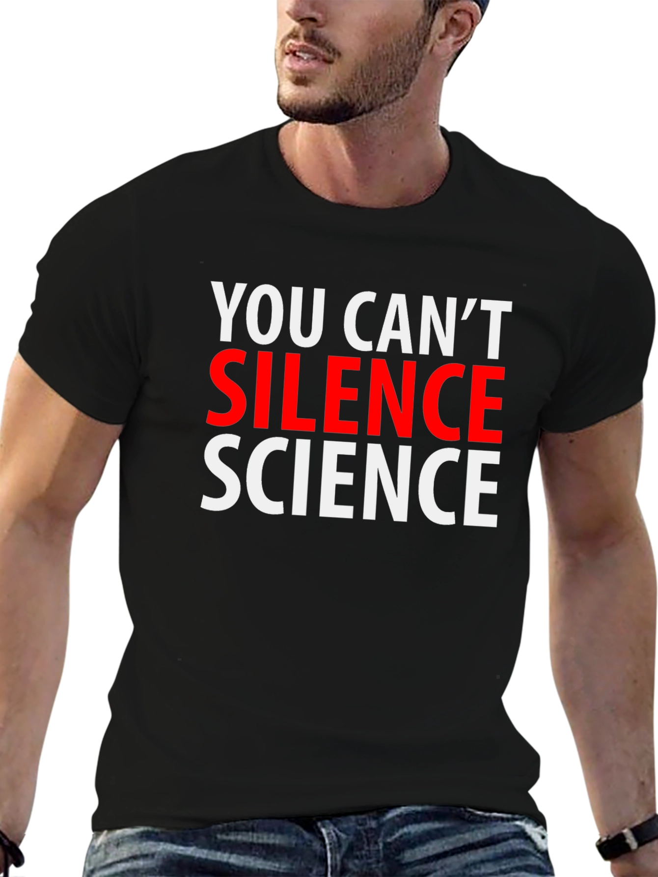 Black You Can't Silence Science T-Shirt view 6