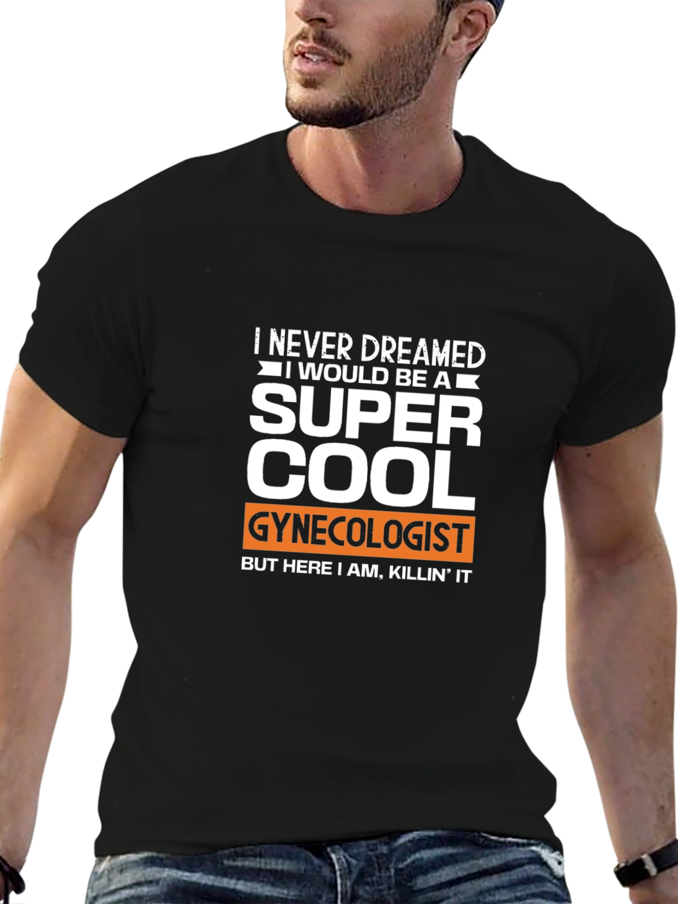 Black Super Cool Gynecologist T-Shirt view 6