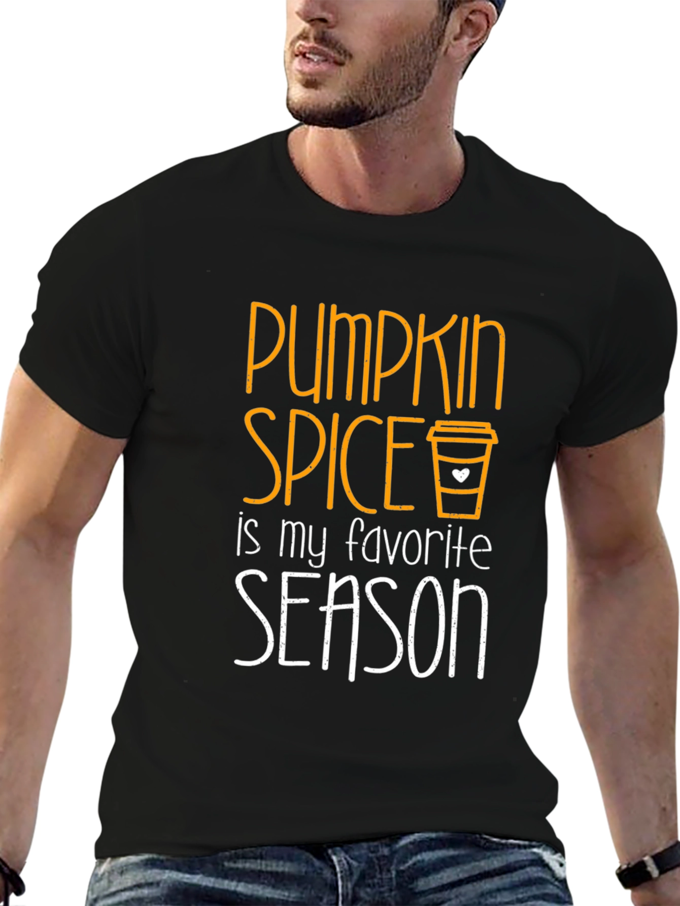 Black Pumpkin Spice Favorite Season Black T-Shirt view 6