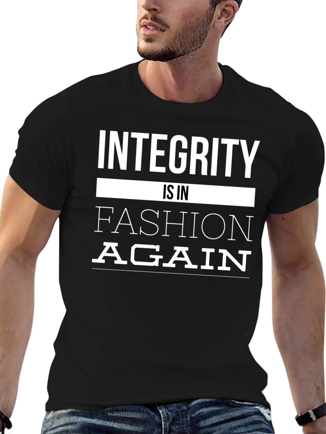 Black Integrity Is In Fashion Again Graphic Tee view 6