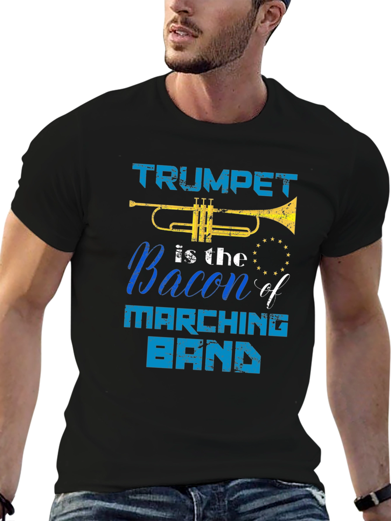 Black Trumpet is the Bacon of Marching Band T-Shirt view 6
