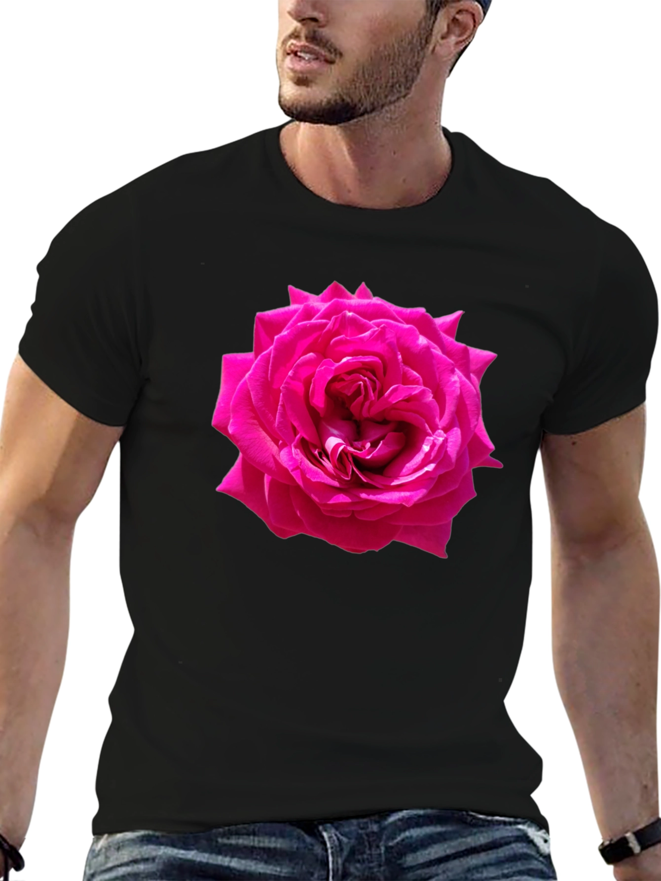 Black Rose Graphic T-Shirt - Black Casual Tee view 6