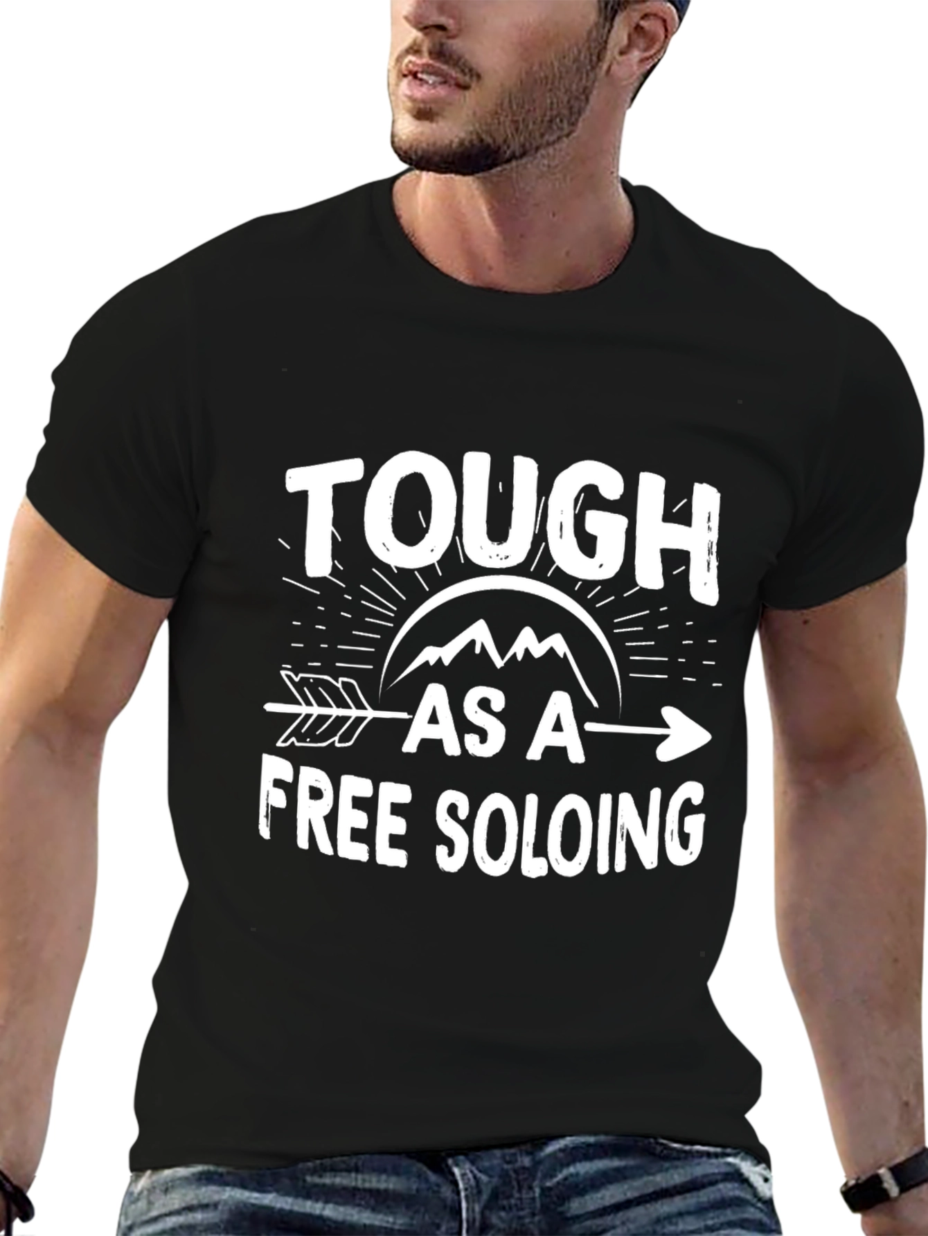 Black Tough As A Free Soloing T-Shirt - Unisex view 6