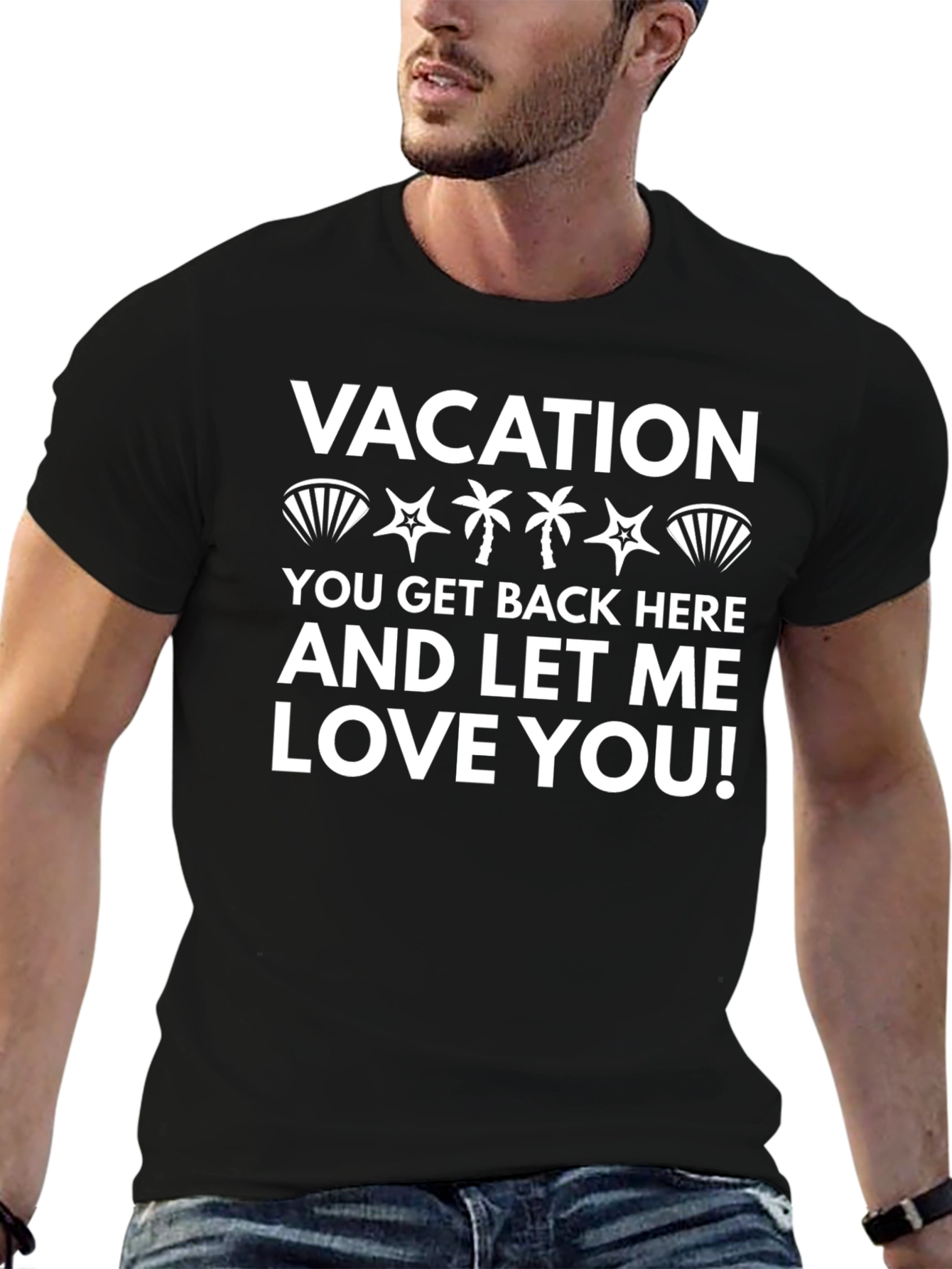 Black Vacation Let Me Love You Graphic T-Shirt view 6