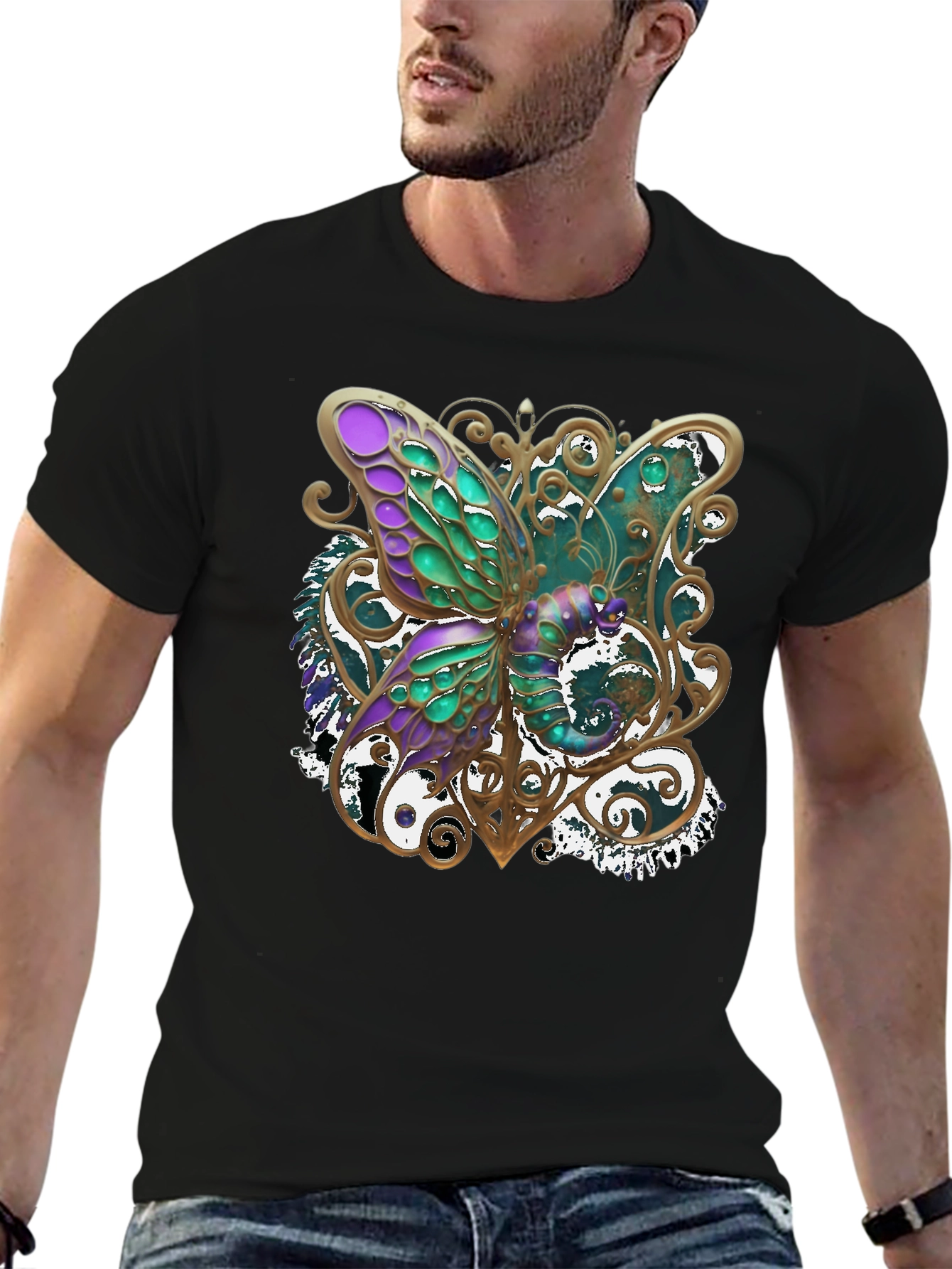 Black Butterfly Graphic Tee - Stylish & Unique Design view 6