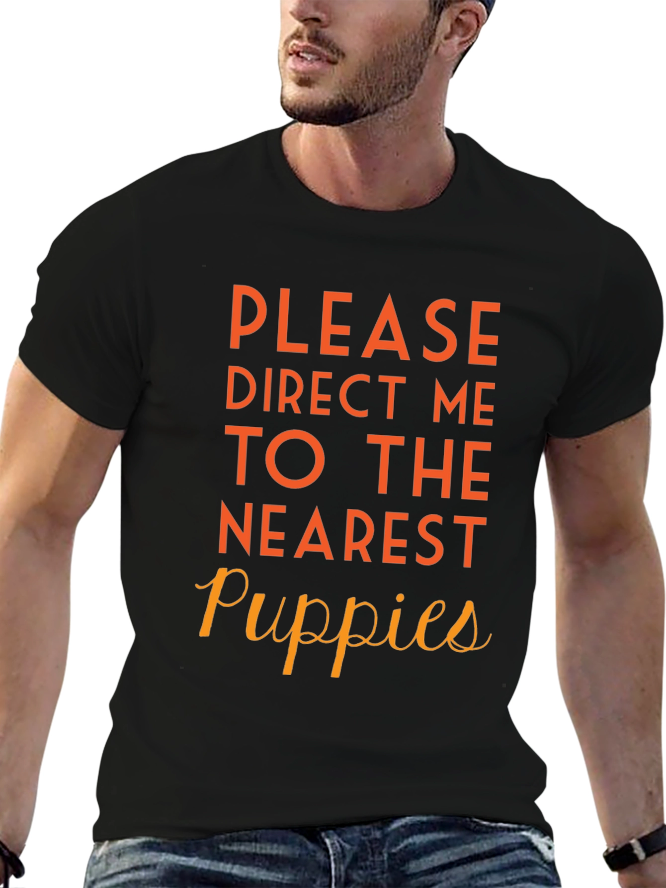 Black Direct Me To The Nearest Puppies Black T-Shirt view 6