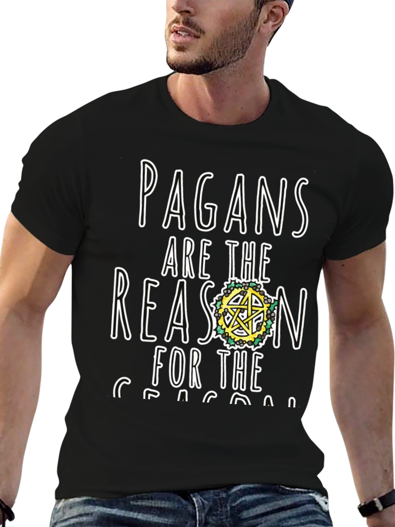 Black Pagan Reason Black T-Shirt view 6