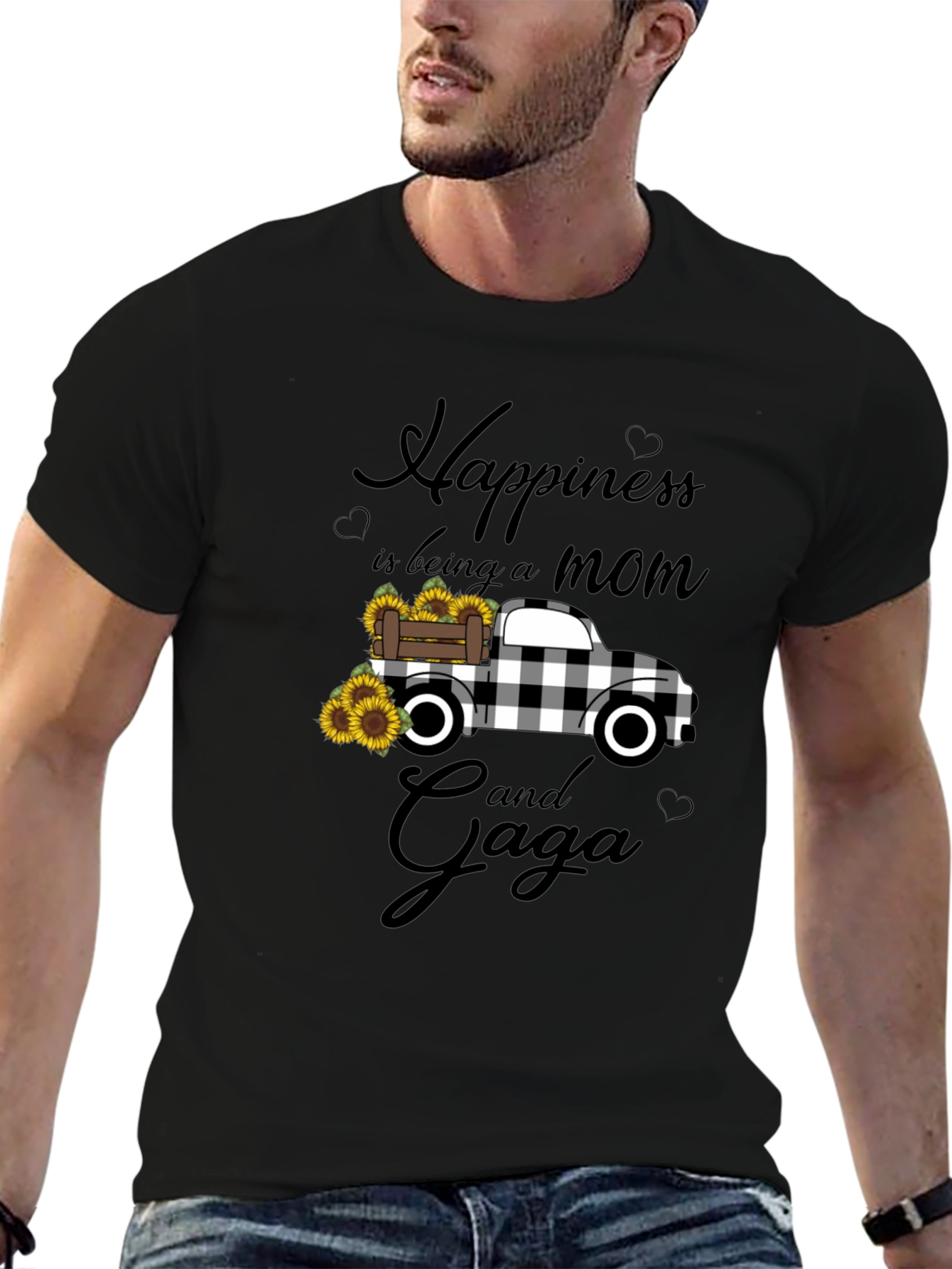 Black Happiness is Being a Mom and Gaga Truck T-Shirt view 6