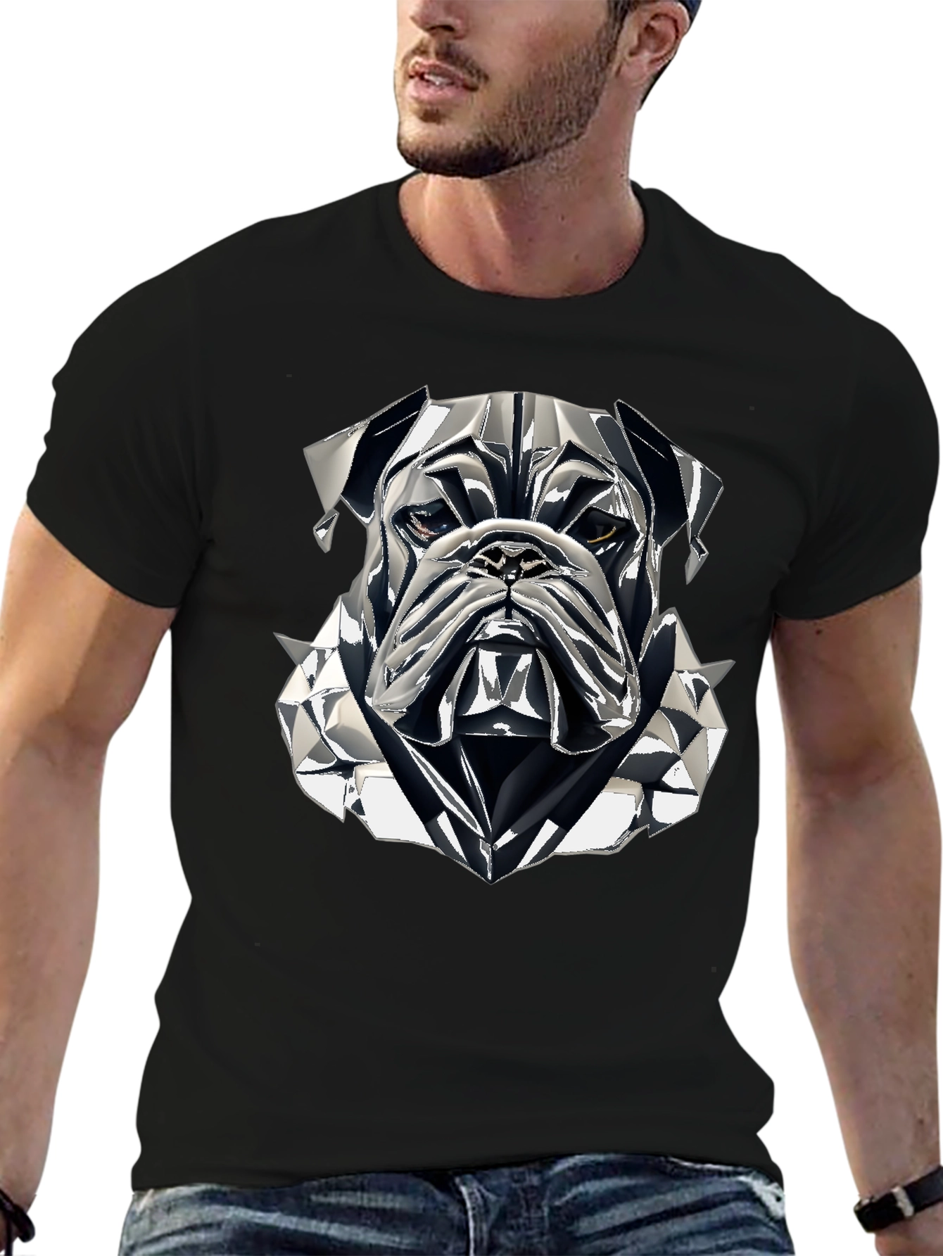 Black Bulldog Graphic Tee - Cool Streetwear Style view 6
