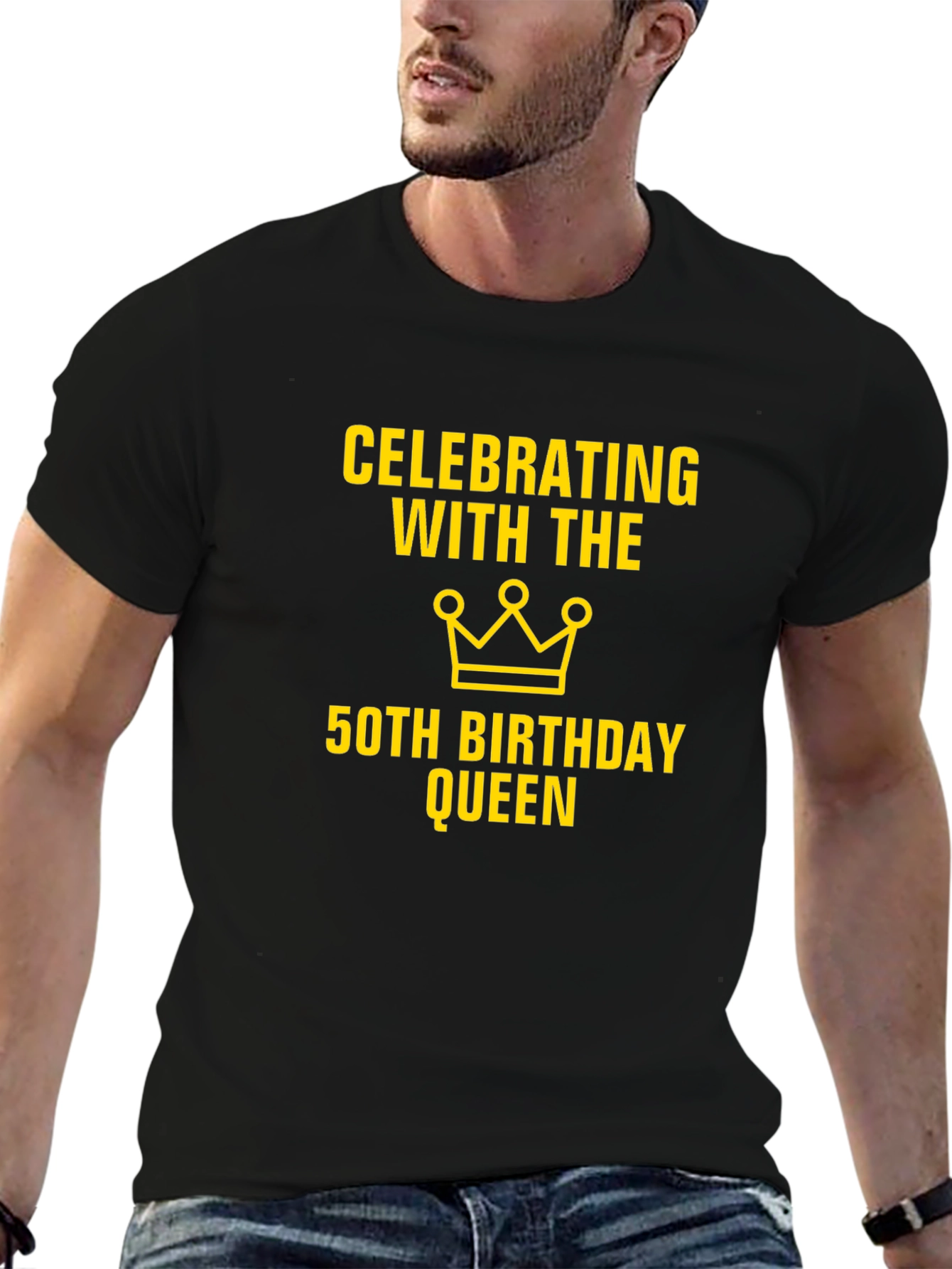Black 50th Birthday Queen Celebration T-Shirt view 6