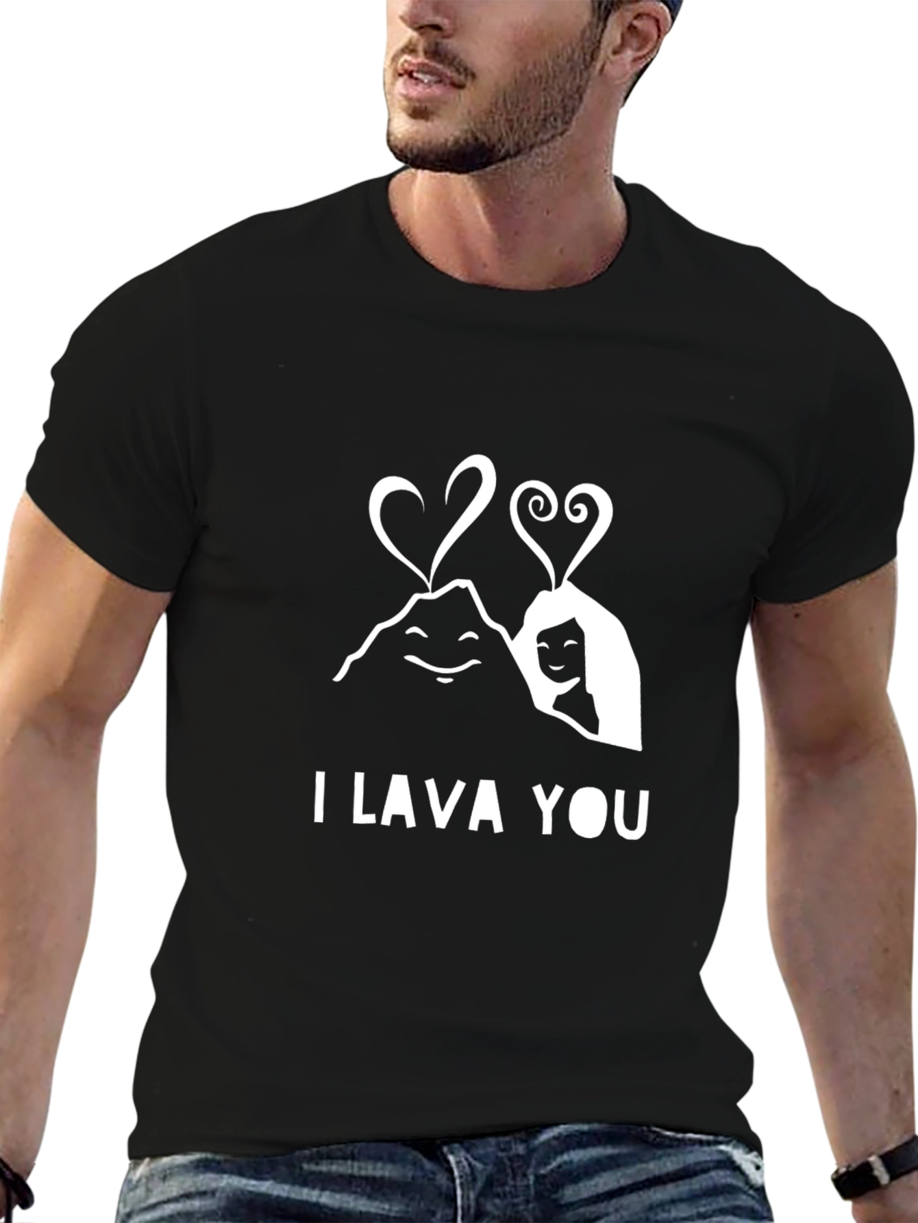 Black I Lava You Graphic Tee - Cute Couple T-Shirt view 6
