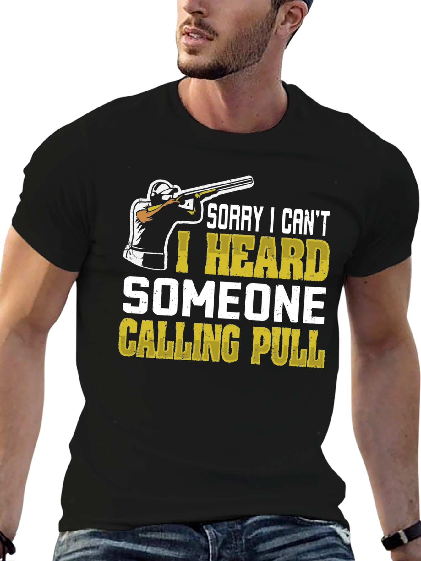 Black Funny Skeet Shooting T-Shirt view 6
