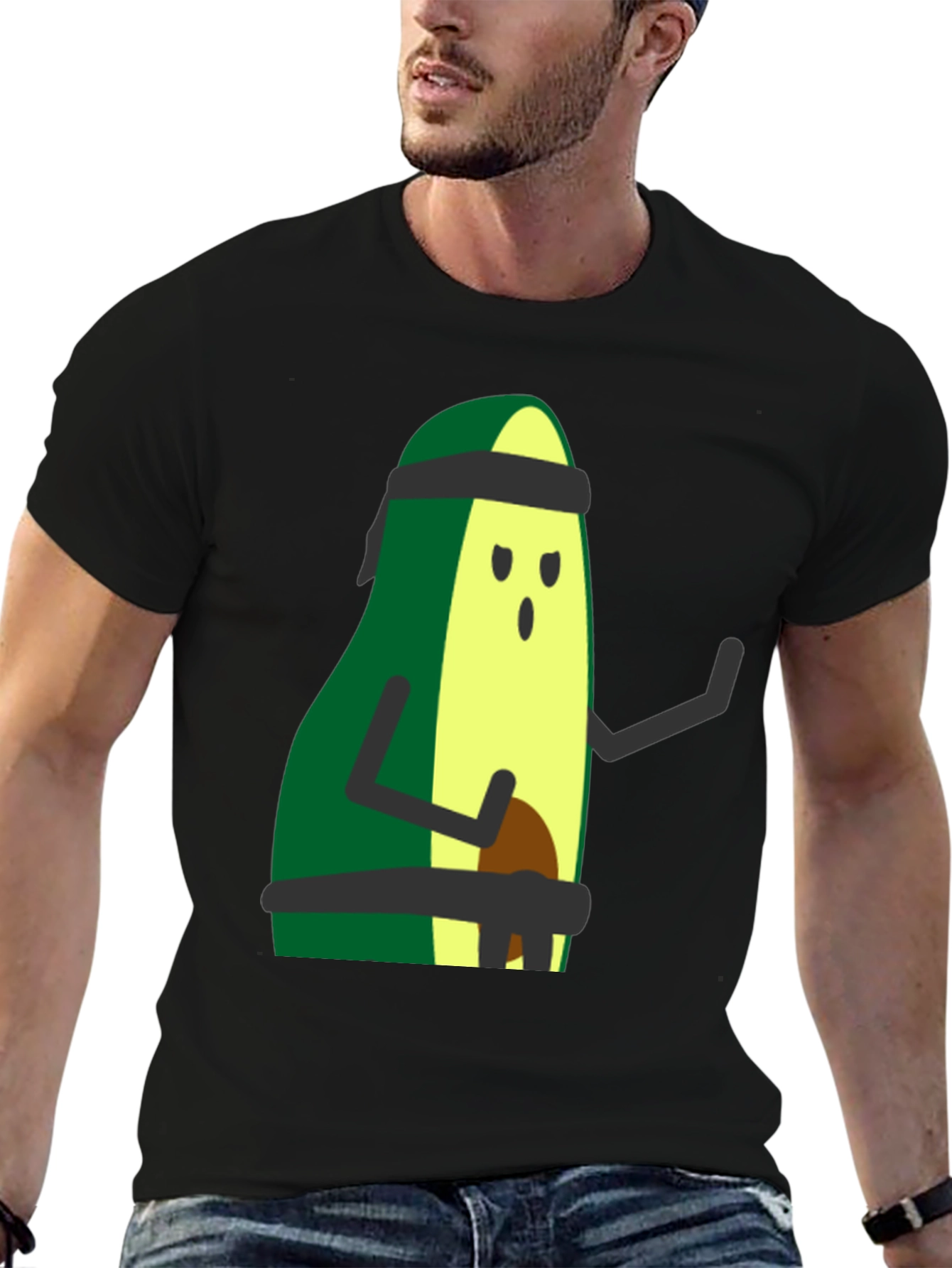 Black Avocado Karate T-Shirt - Funny Martial Arts Tee view 6