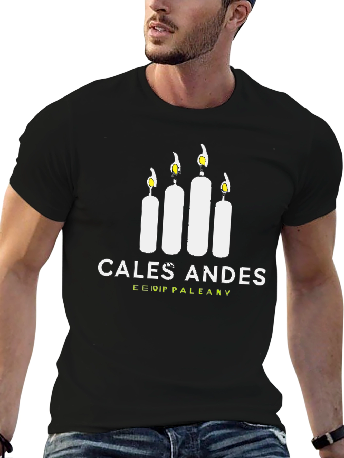 Black Cales Andes Graphic Tee - Soft Cotton Blend T-Shirt view 6