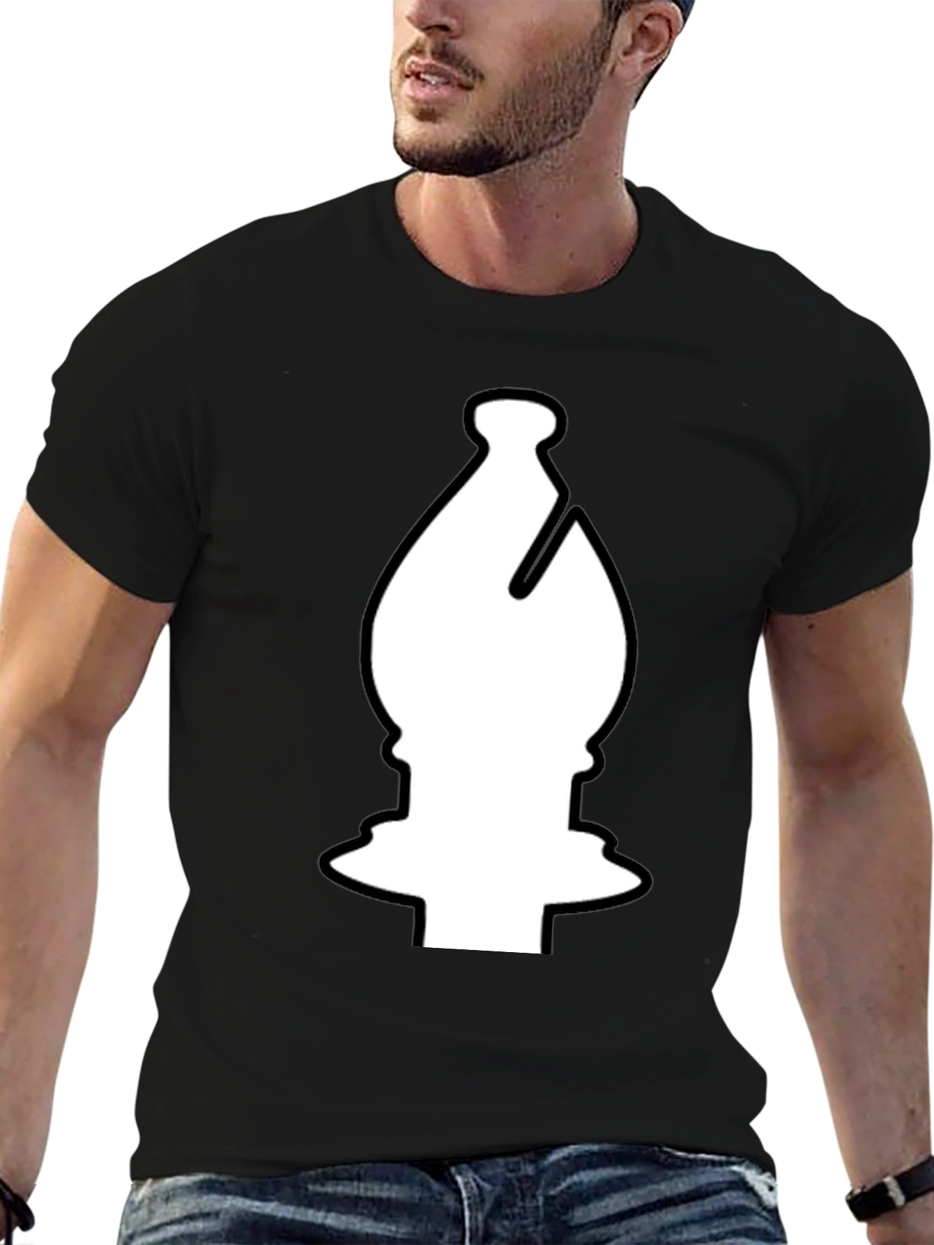 Black Chess Bishop Graphic T-Shirt - Black view 6