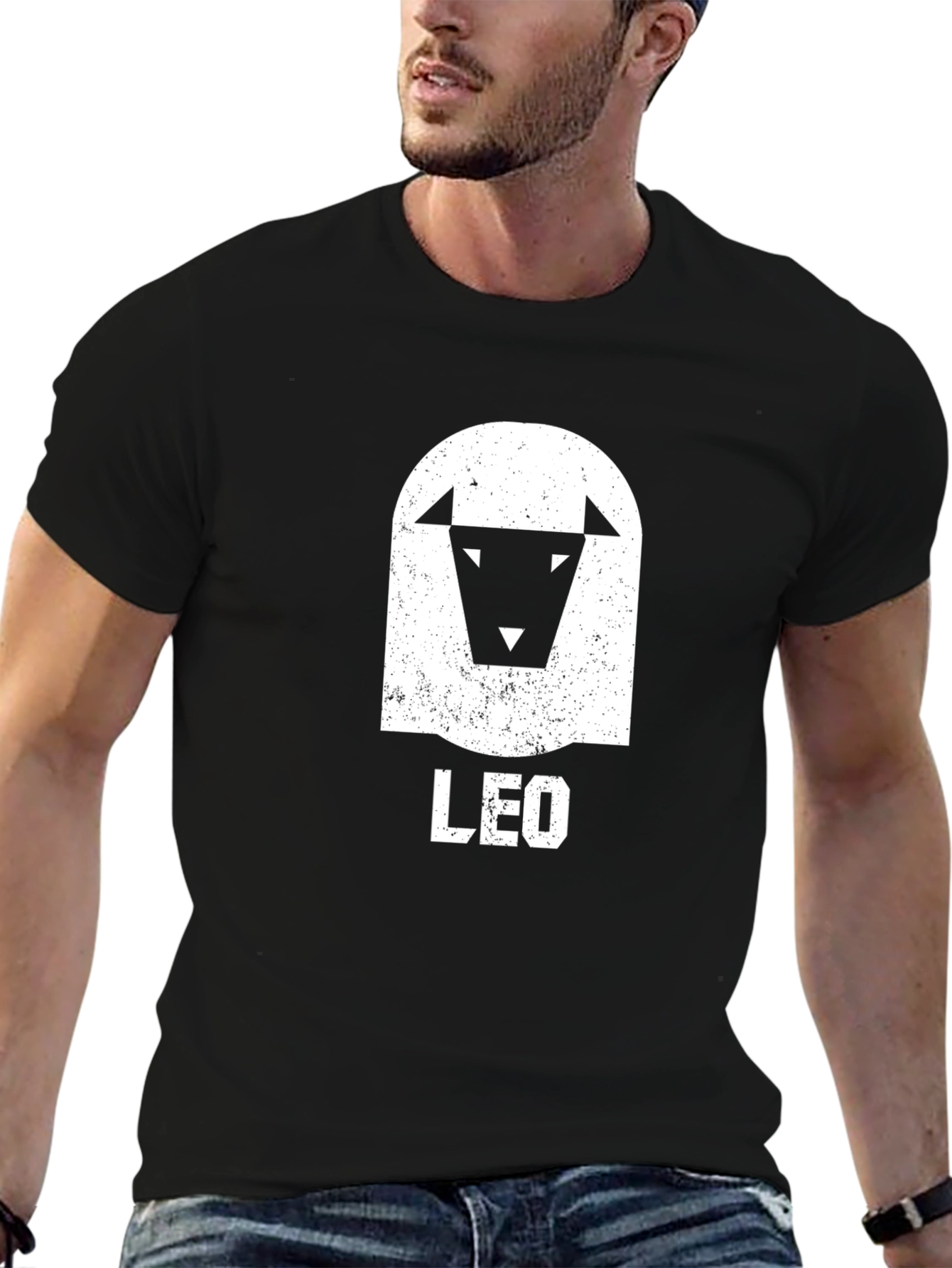 Black LEO Zodiac T-Shirt - Black Graphic Tee for Astrology Lovers view 6