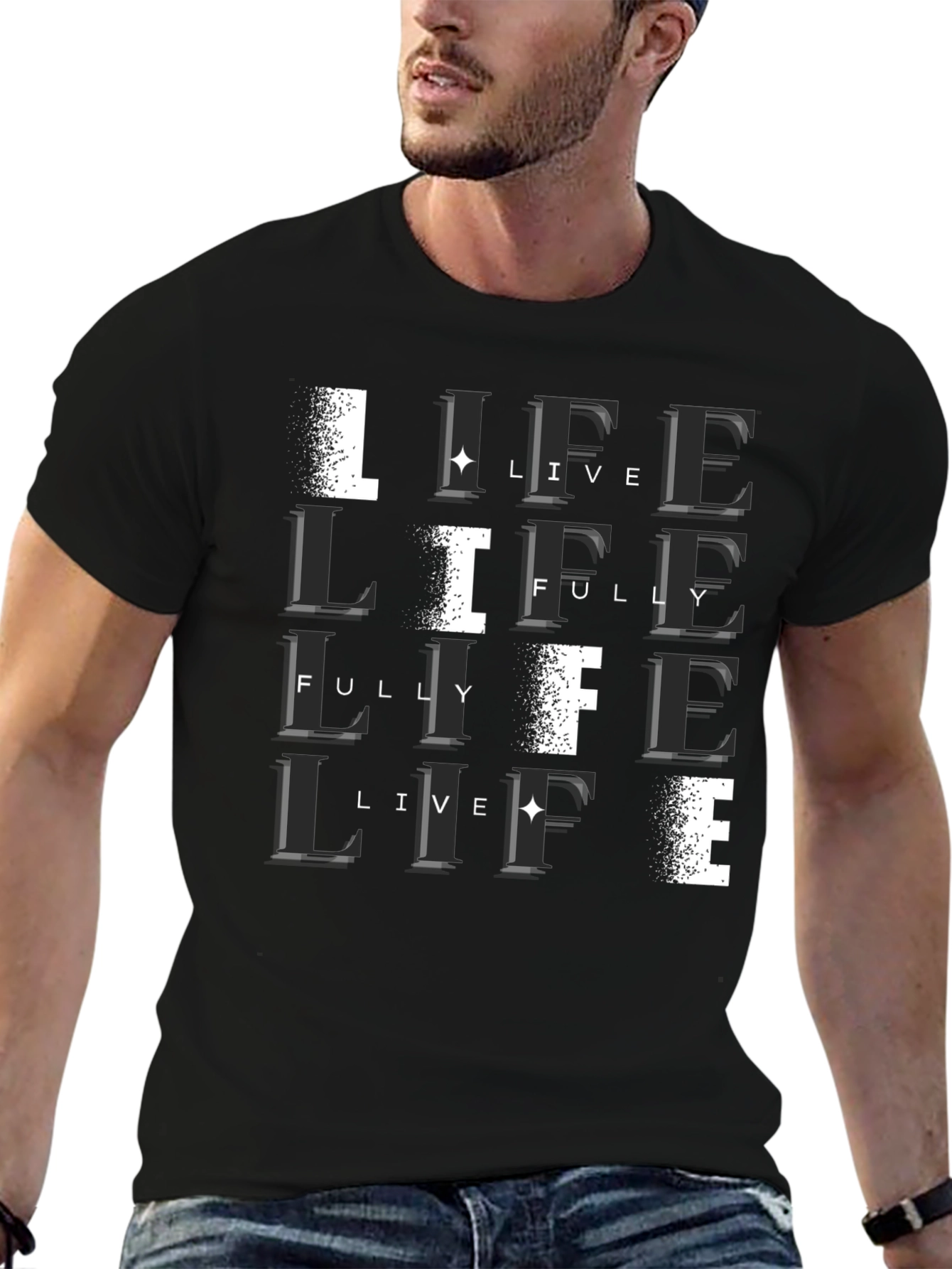 Black Live Life Fully Black T-Shirt view 6