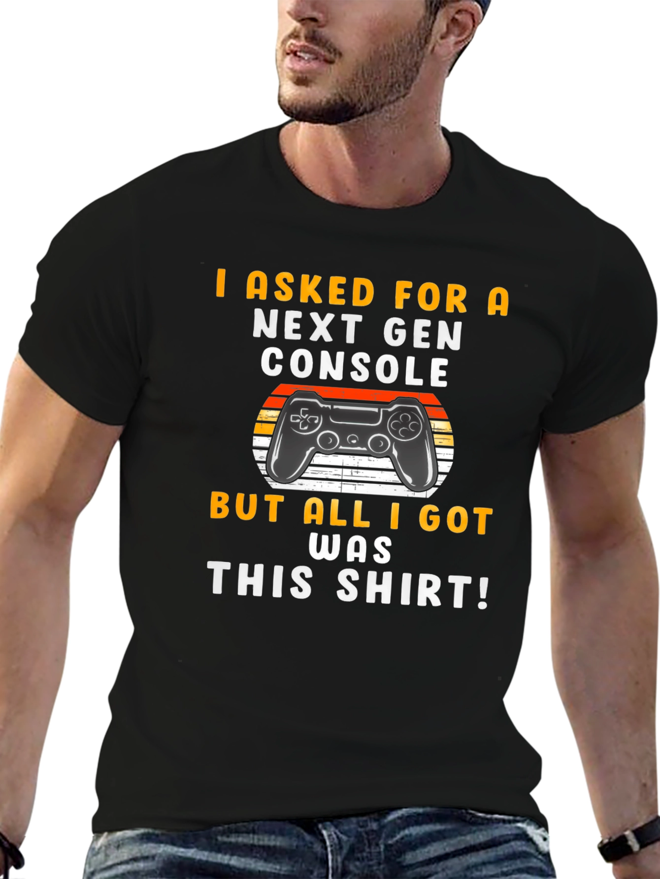 Black Gamer T-Shirt - Next Gen Console Graphic Tee view 6