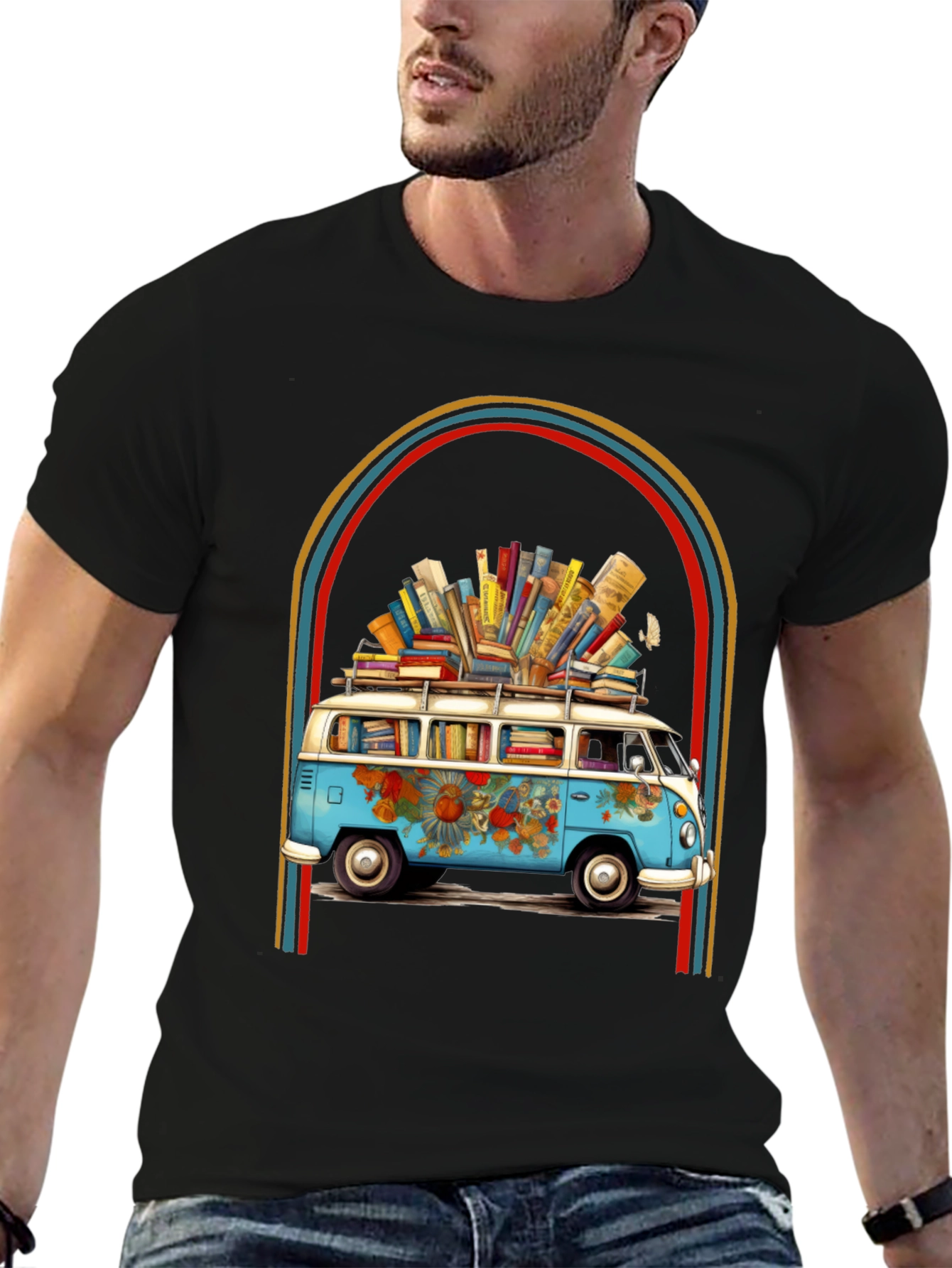 Black Book Lover Retro Van Graphic Tee view 6