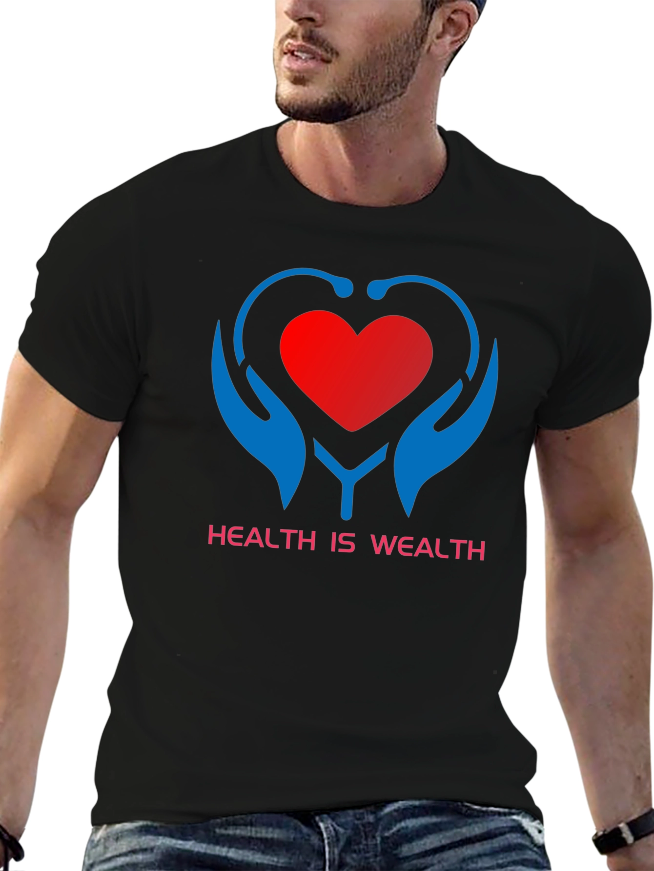 Black Health is Wealth Graphic Tee view 6