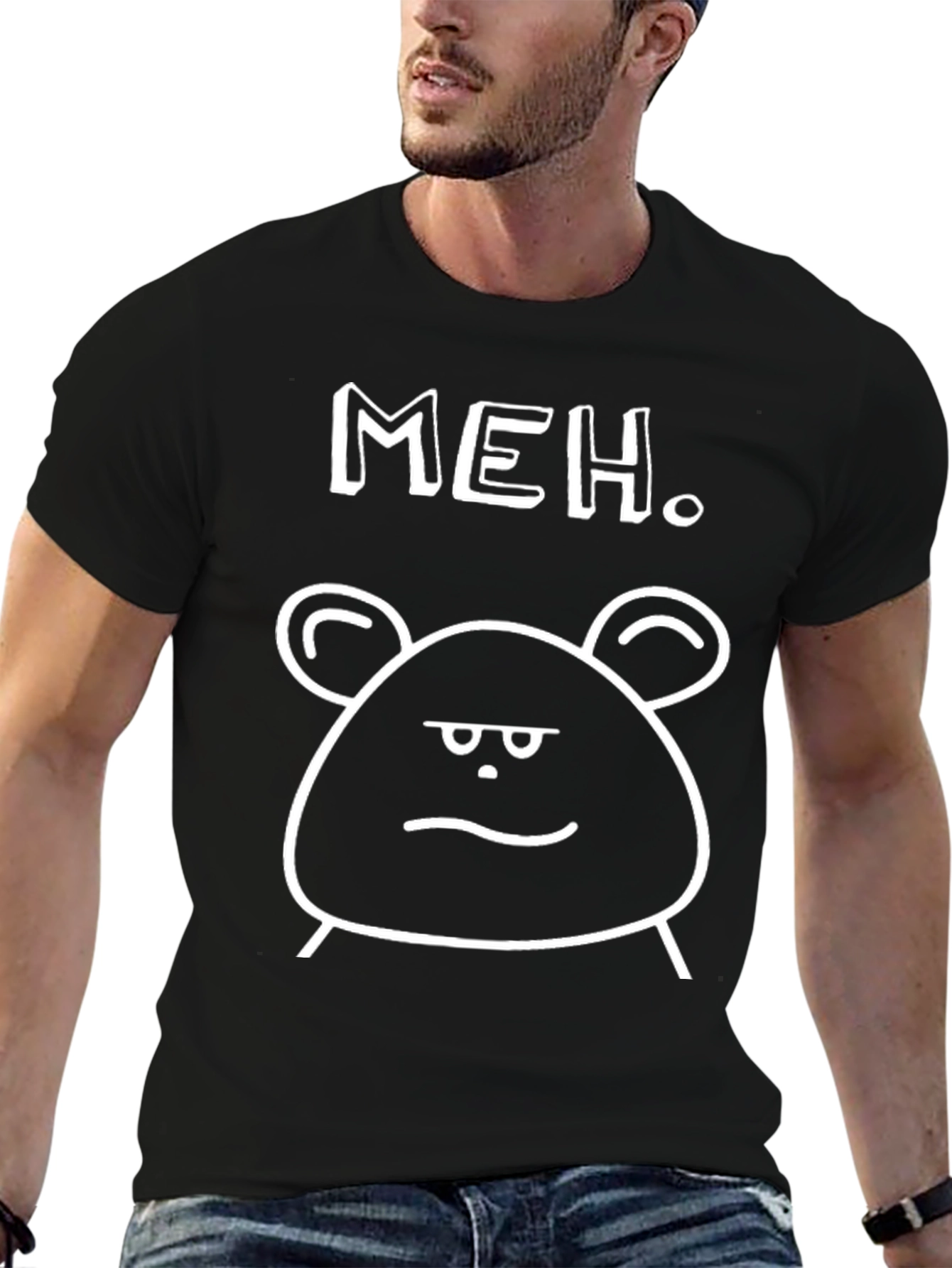 Black Meh. Graphic Tee - Men's Black T-Shirt view 6