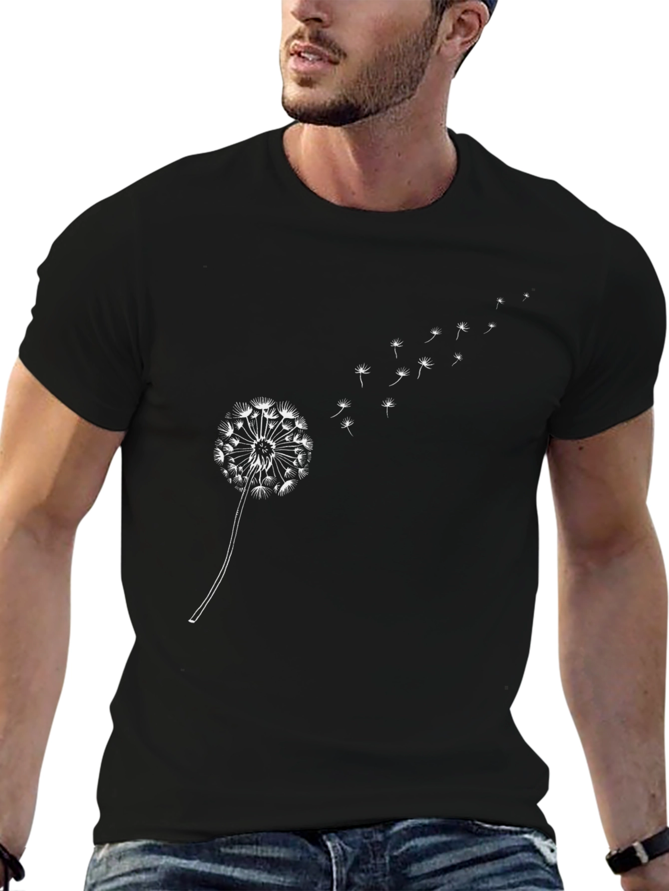 Black Dandelion Graphic Black T-Shirt view 6