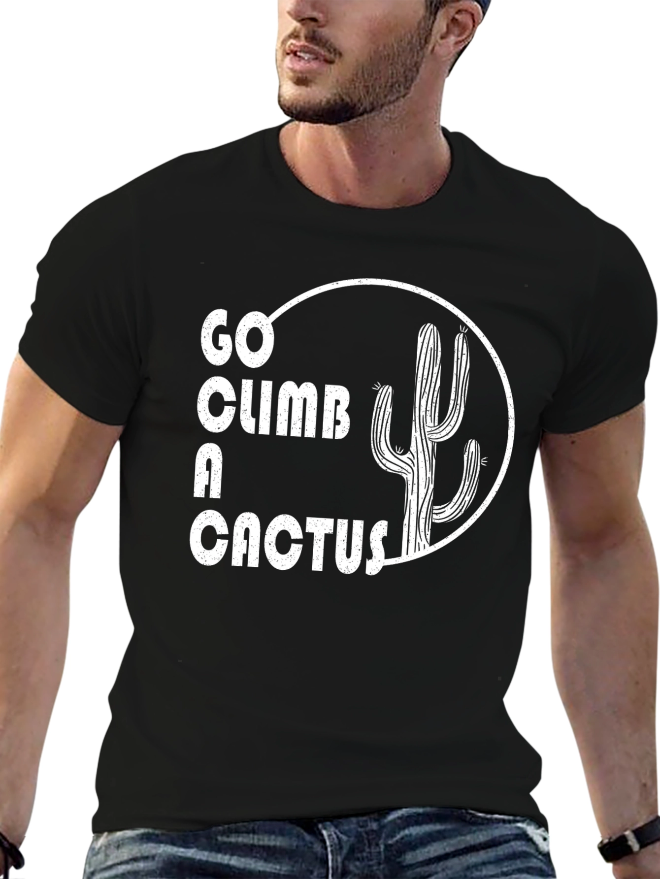 Black Go Climb a Cactus Graphic Tee view 6