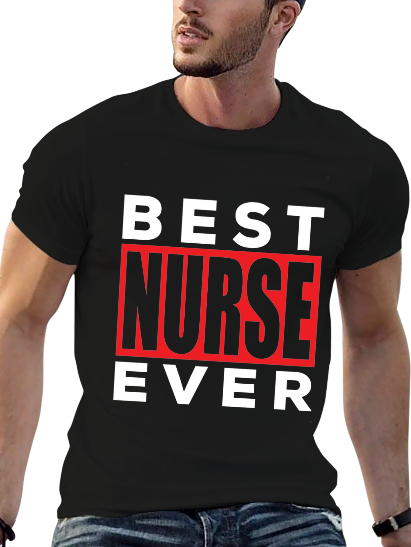 Black Best Nurse Ever T-Shirt view 6