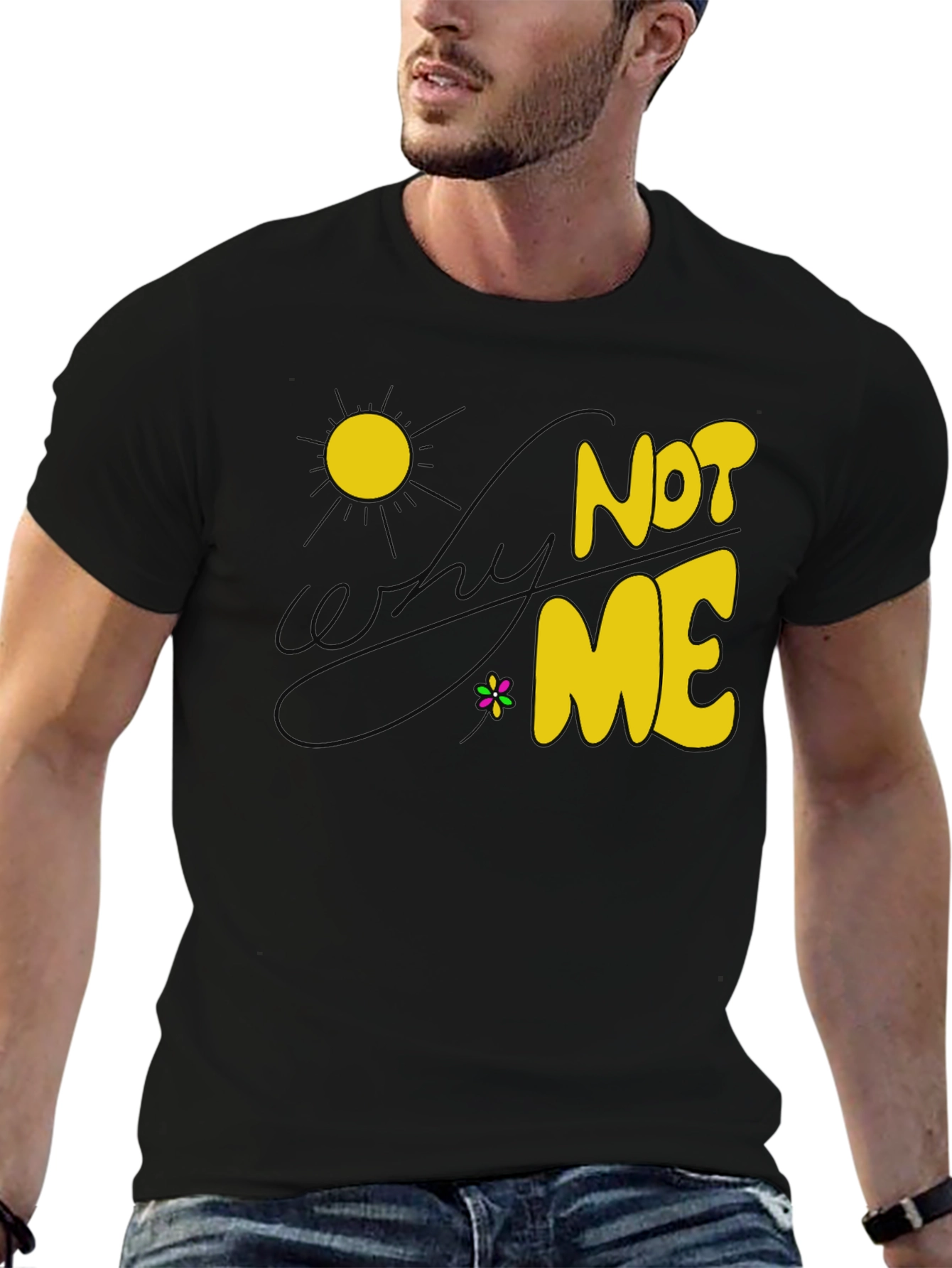Black Not Me Graphic T-Shirt - Sunny Day Design, Cotton Blend view 6